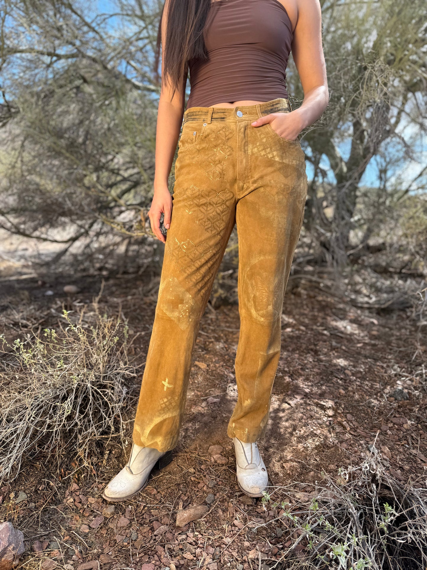 Upcycled Vintage Gucci Suede Pant