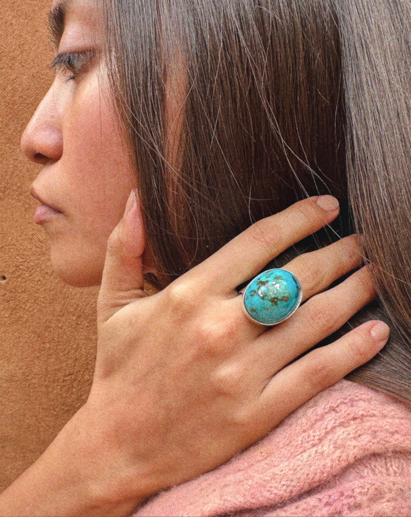 Navajo Made Turquoise Large Nugget Rings