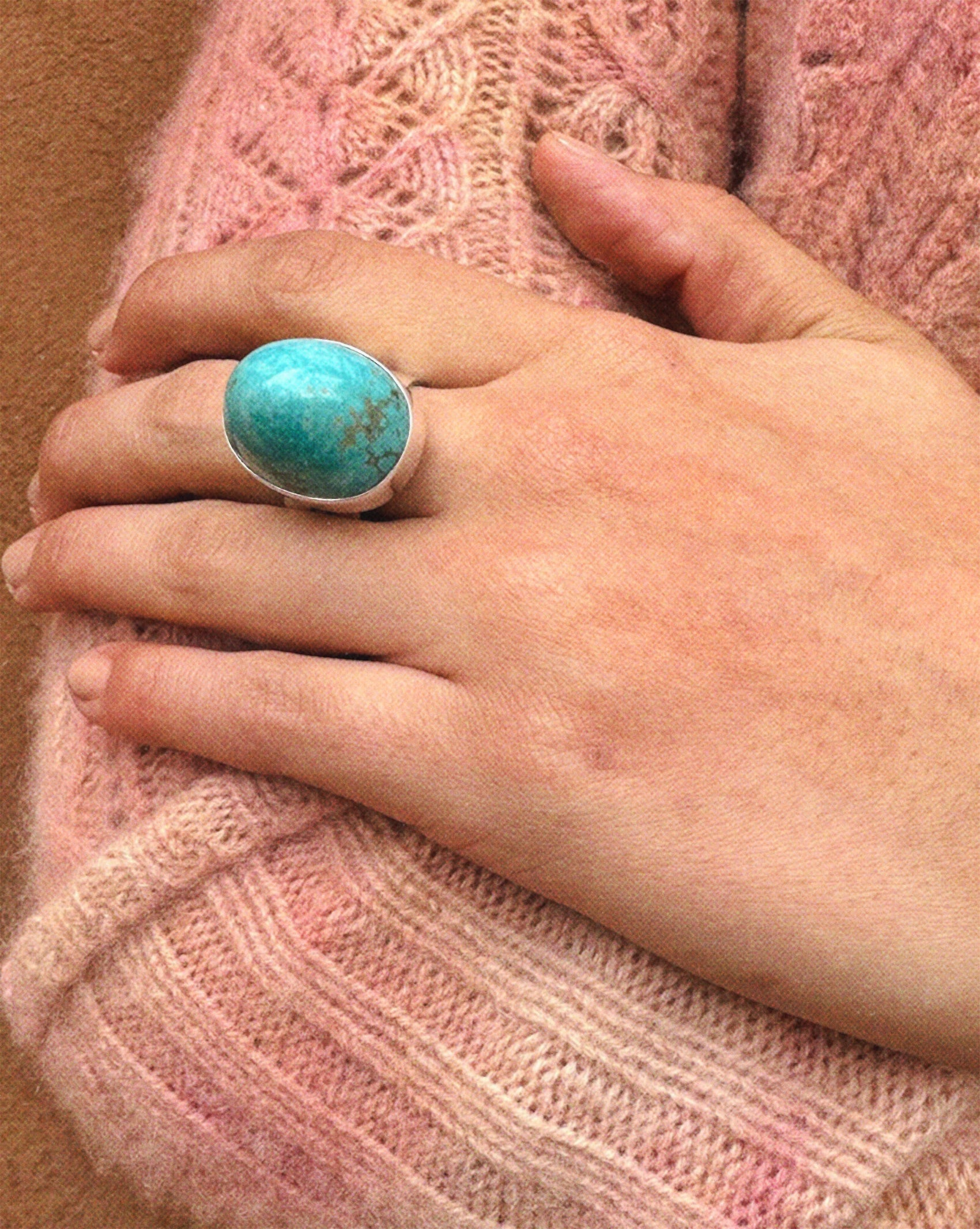 Navajo Made Turquoise Large Nugget Rings