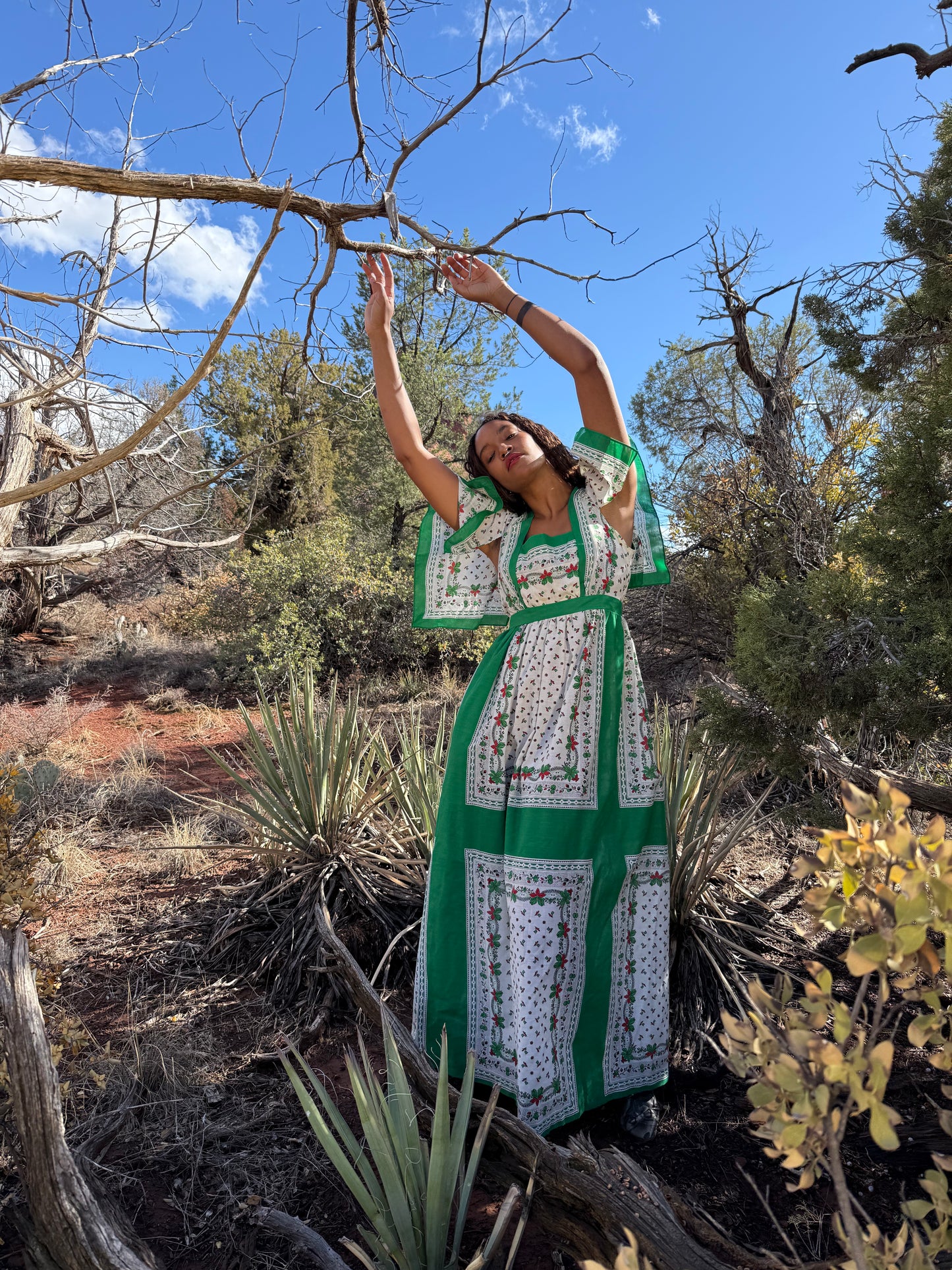 Vintage 70s Hankerchief Cut Dress