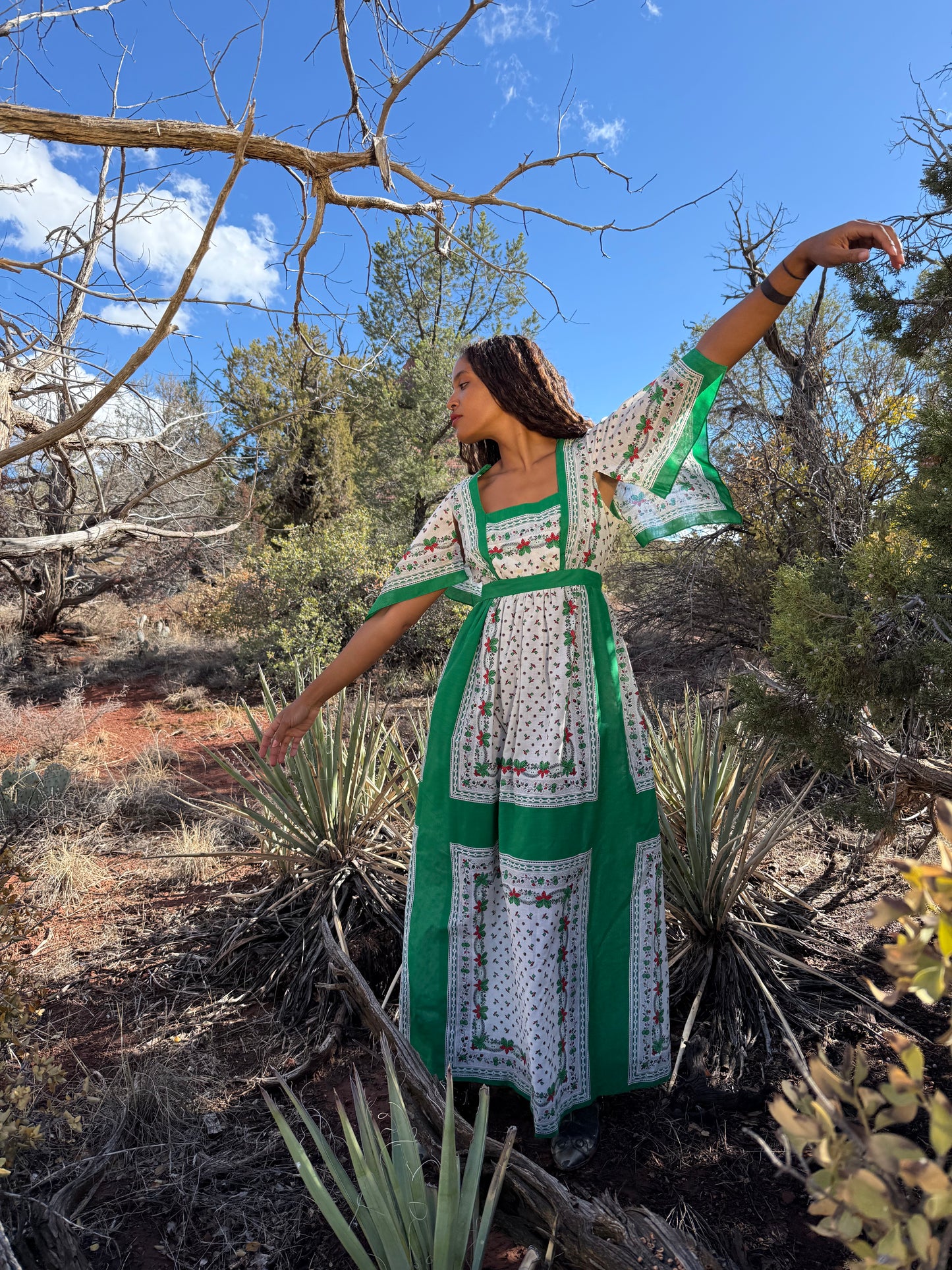 Vintage 70s Hankerchief Cut Dress