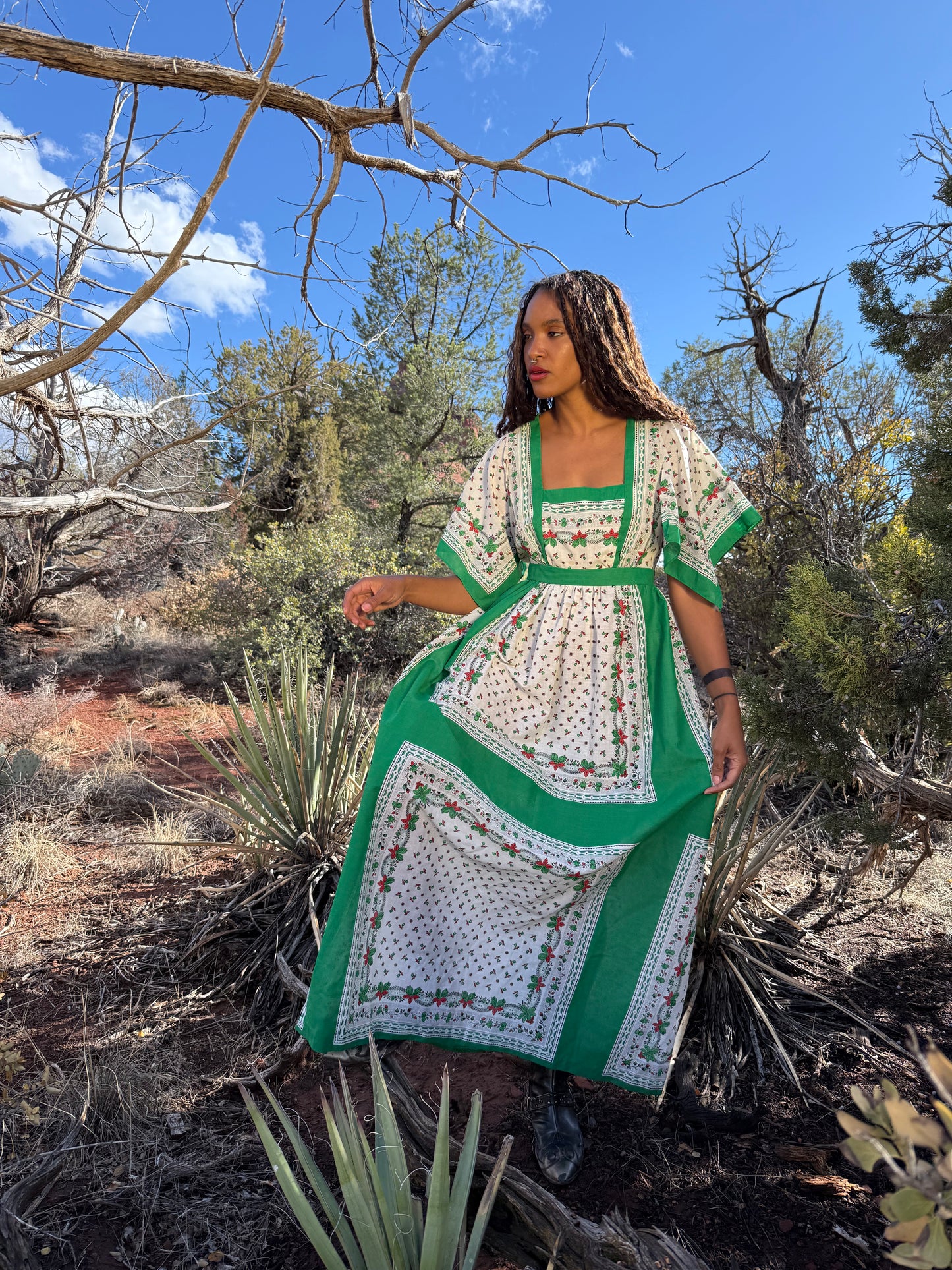 Vintage 70s Hankerchief Cut Dress