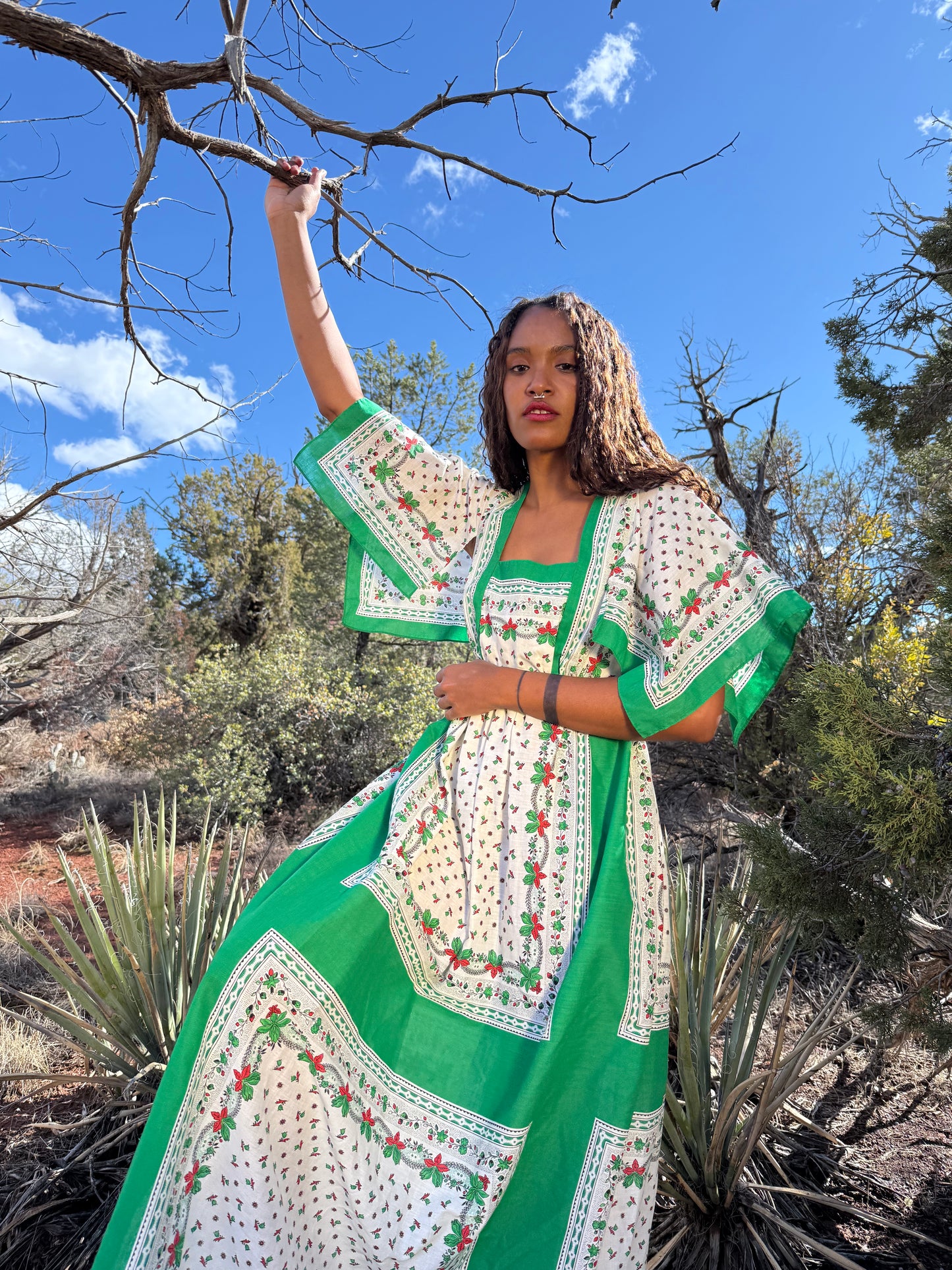 Vintage 70s Hankerchief Cut Dress