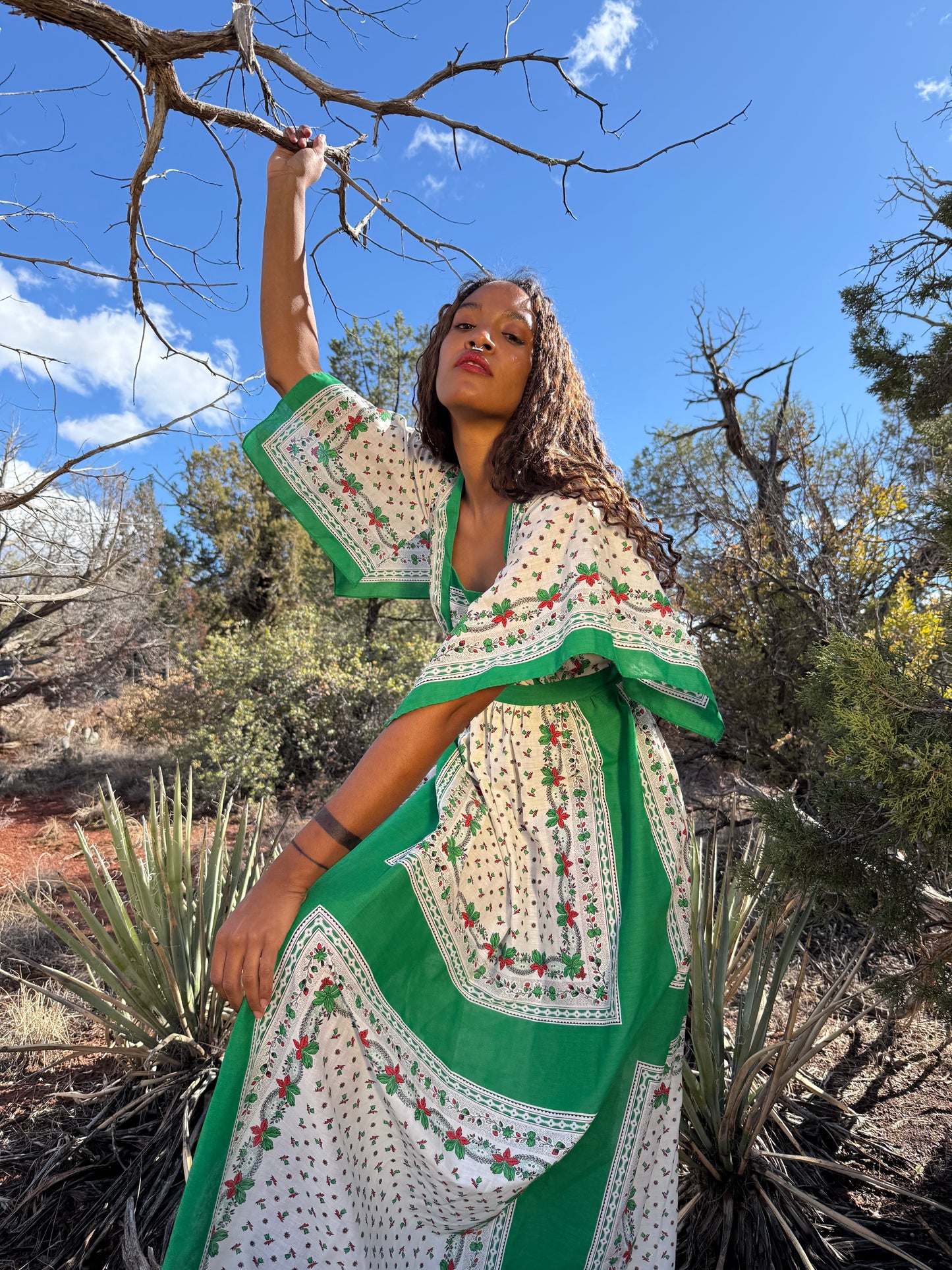Vintage 70s Hankerchief Cut Dress