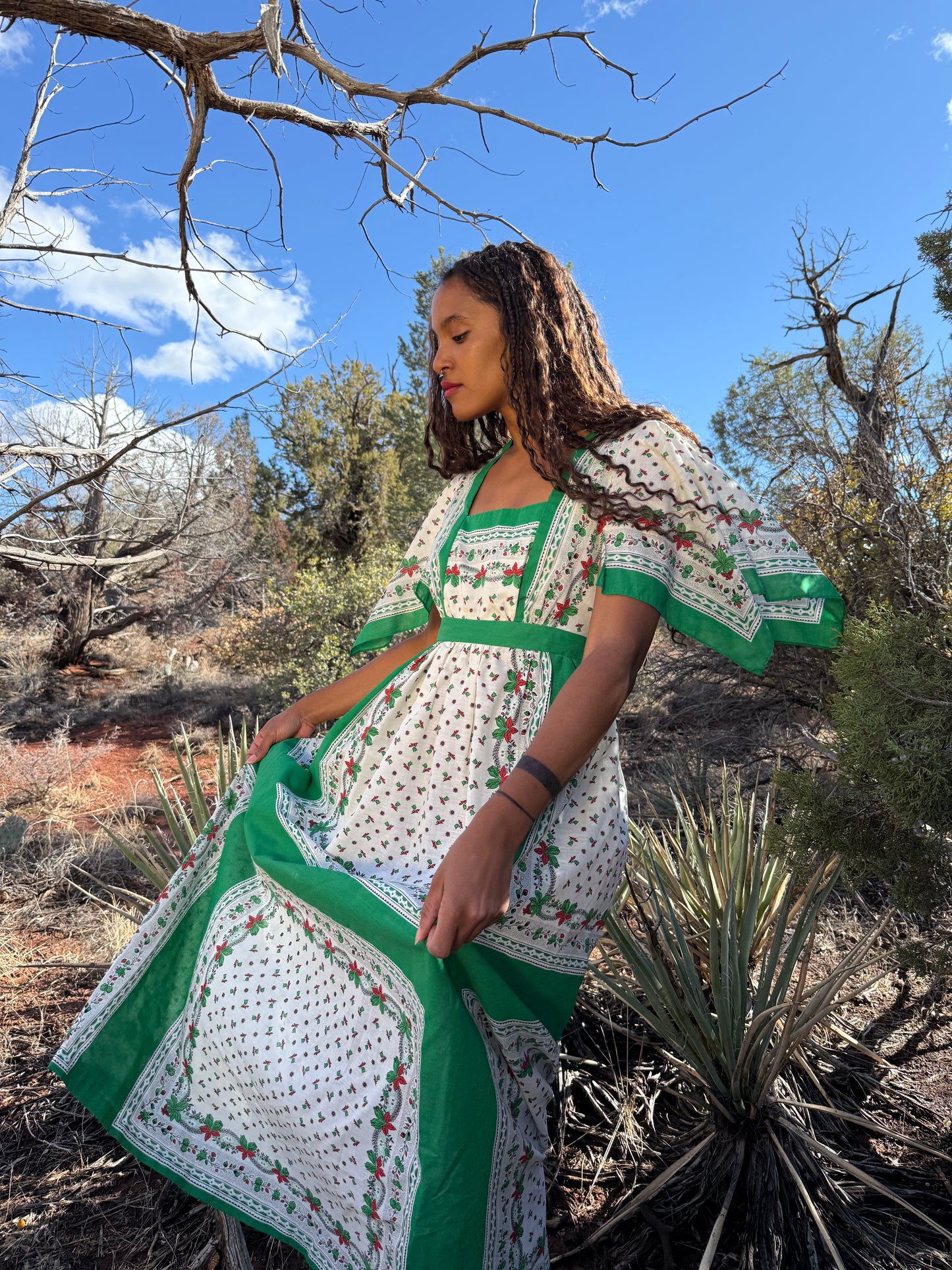 Vintage 70s Hankerchief Cut Dress