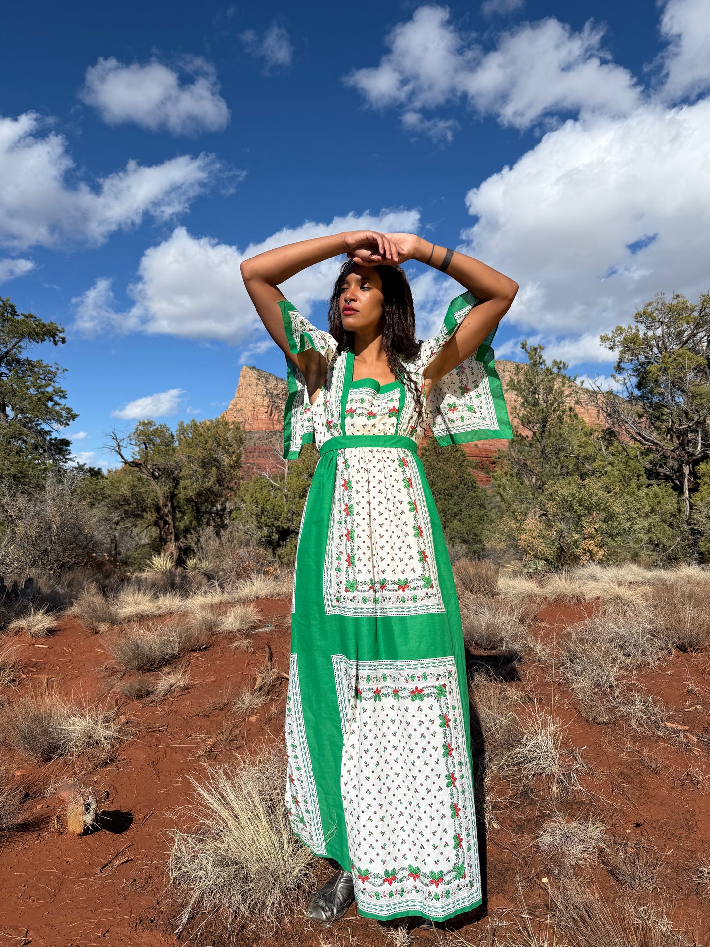 Vintage 70s Hankerchief Cut Dress