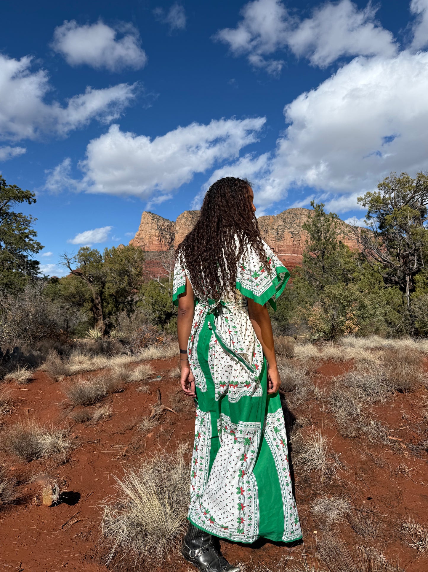 Vintage 70s Hankerchief Cut Dress