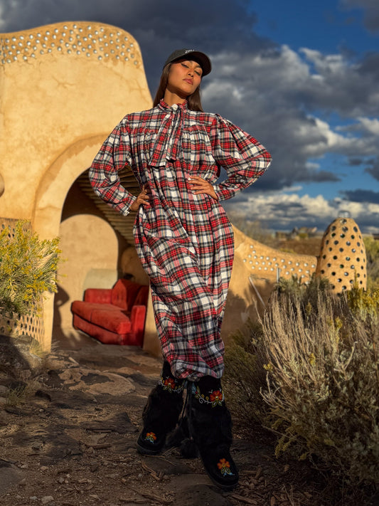 Vintage Norma Kamali Flannel Jumpsuit