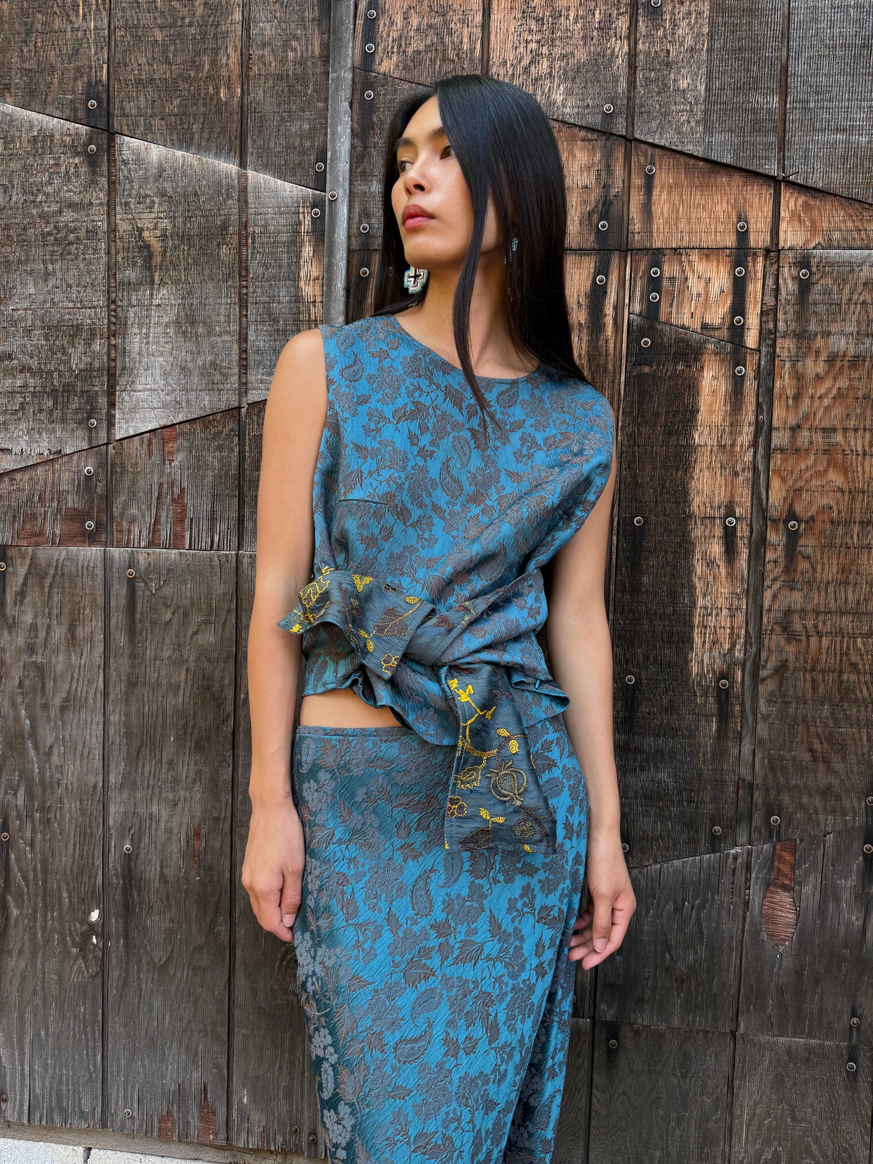 Vintage 90s Brocade Tank and Skirt Dries Van Noten