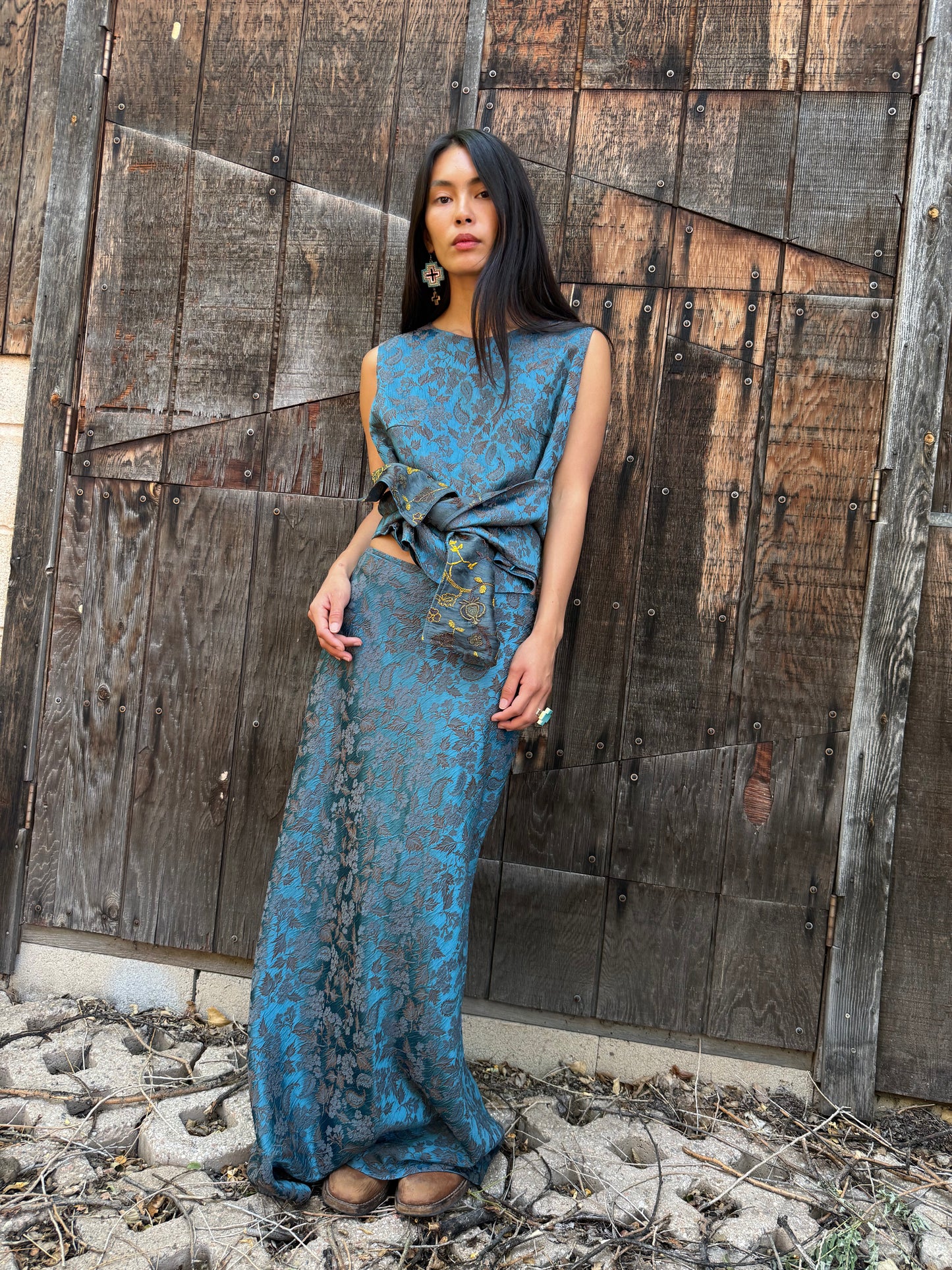 Vintage 90s Brocade Tank and Skirt Dries Van Noten