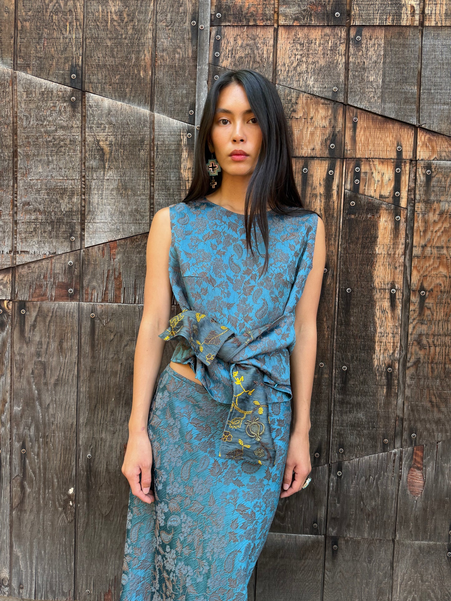 Vintage 90s Brocade Tank and Skirt Dries Van Noten