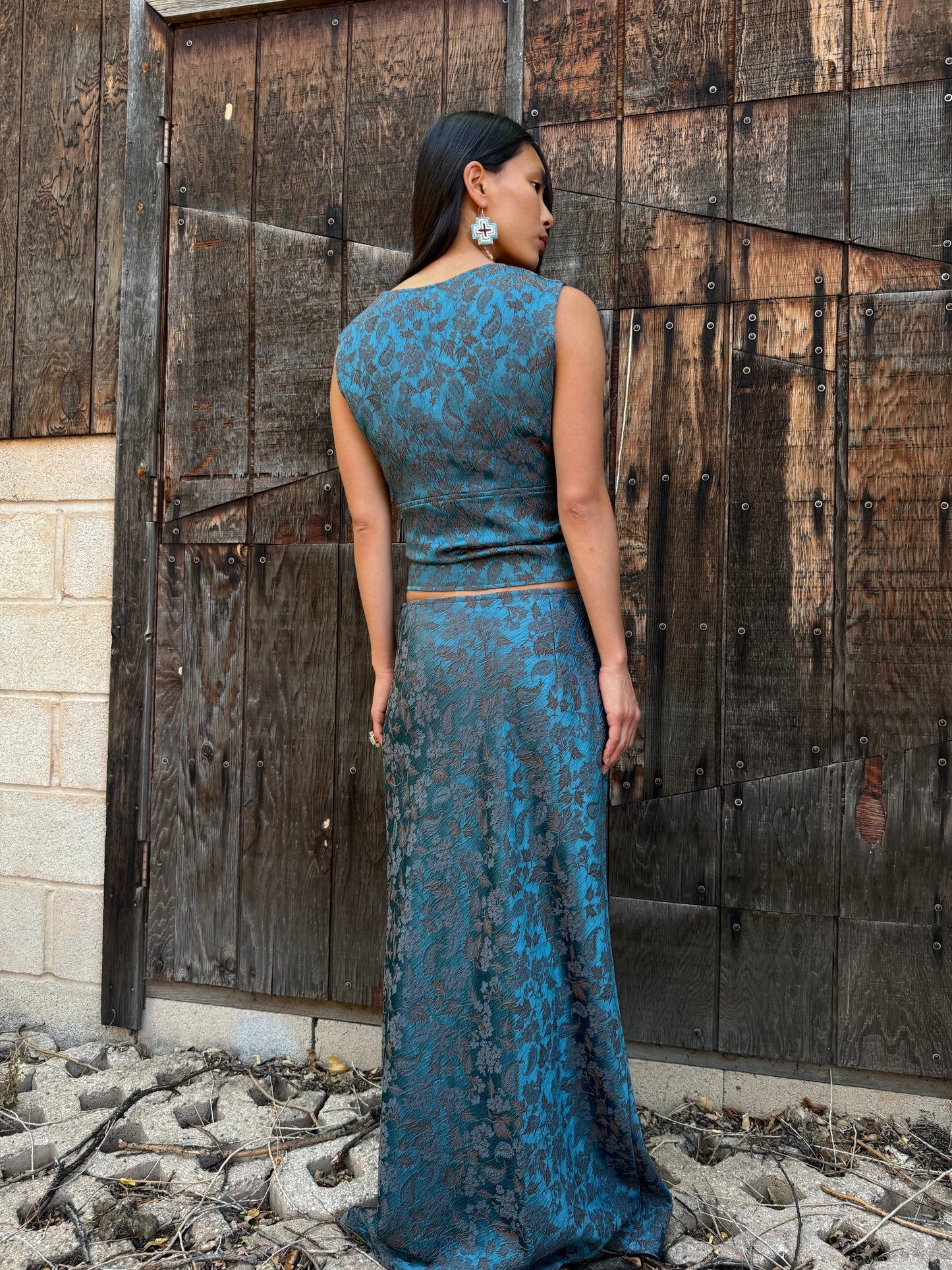 Vintage 90s Brocade Tank and Skirt Dries Van Noten