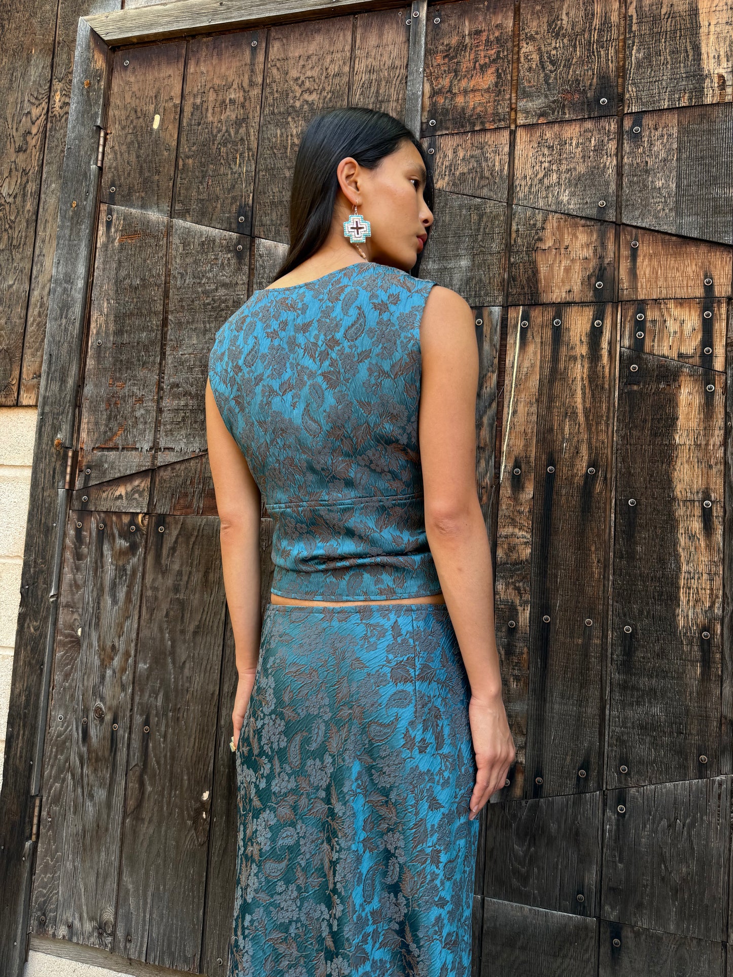 Vintage 90s Brocade Tank and Skirt Dries Van Noten