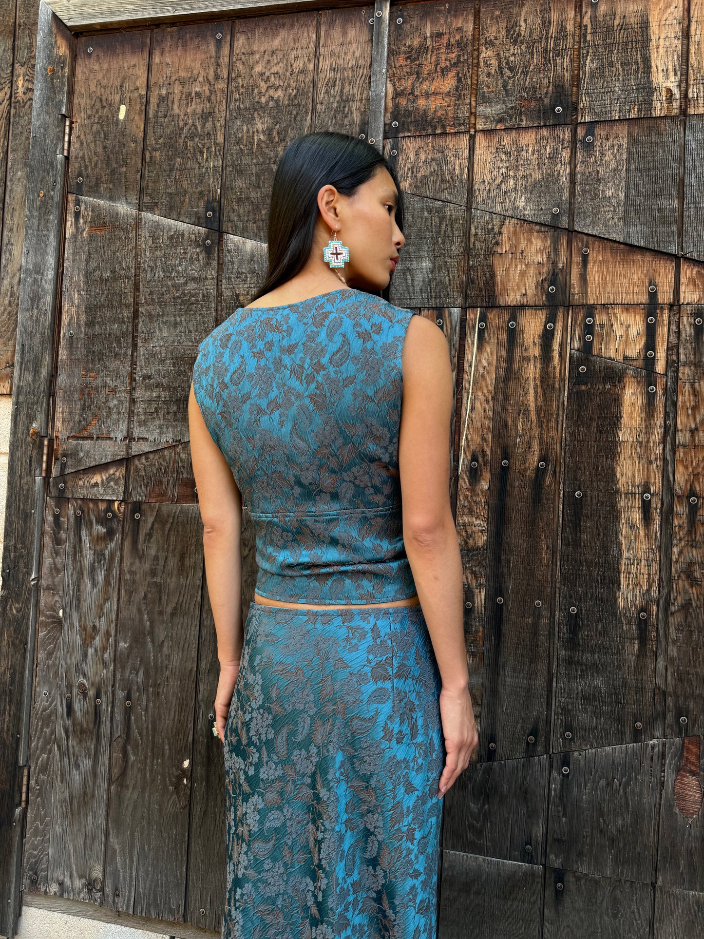Vintage 90s Brocade Tank and Skirt Dries Van Noten