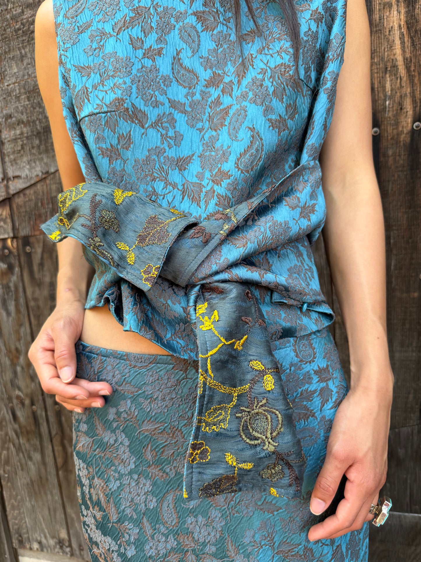 Vintage 90s Brocade Tank and Skirt Dries Van Noten