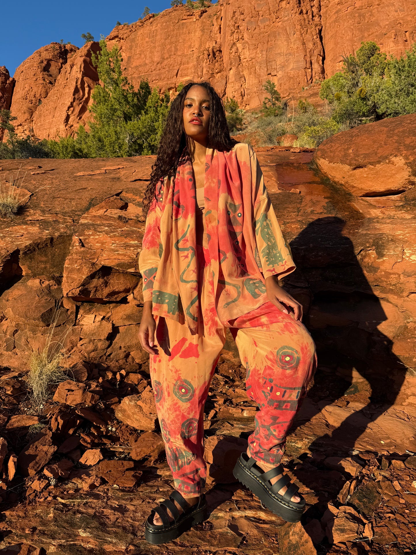 Vintage Silk Handpainted Desert Set