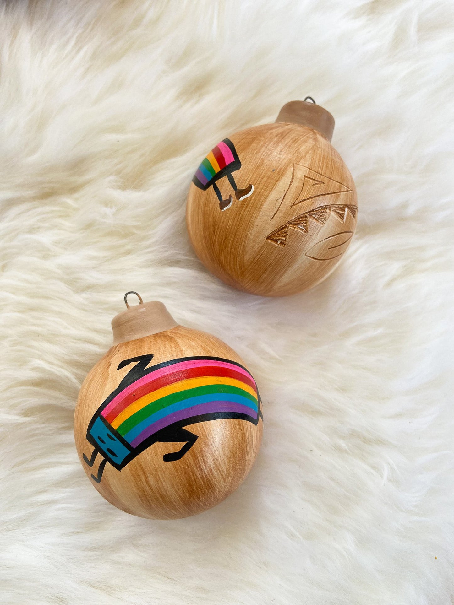 Navajo Made Handpainted Clay Ornaments-Yeii’bí’cheíí Nástíí’liid(Rainbow Spirit)