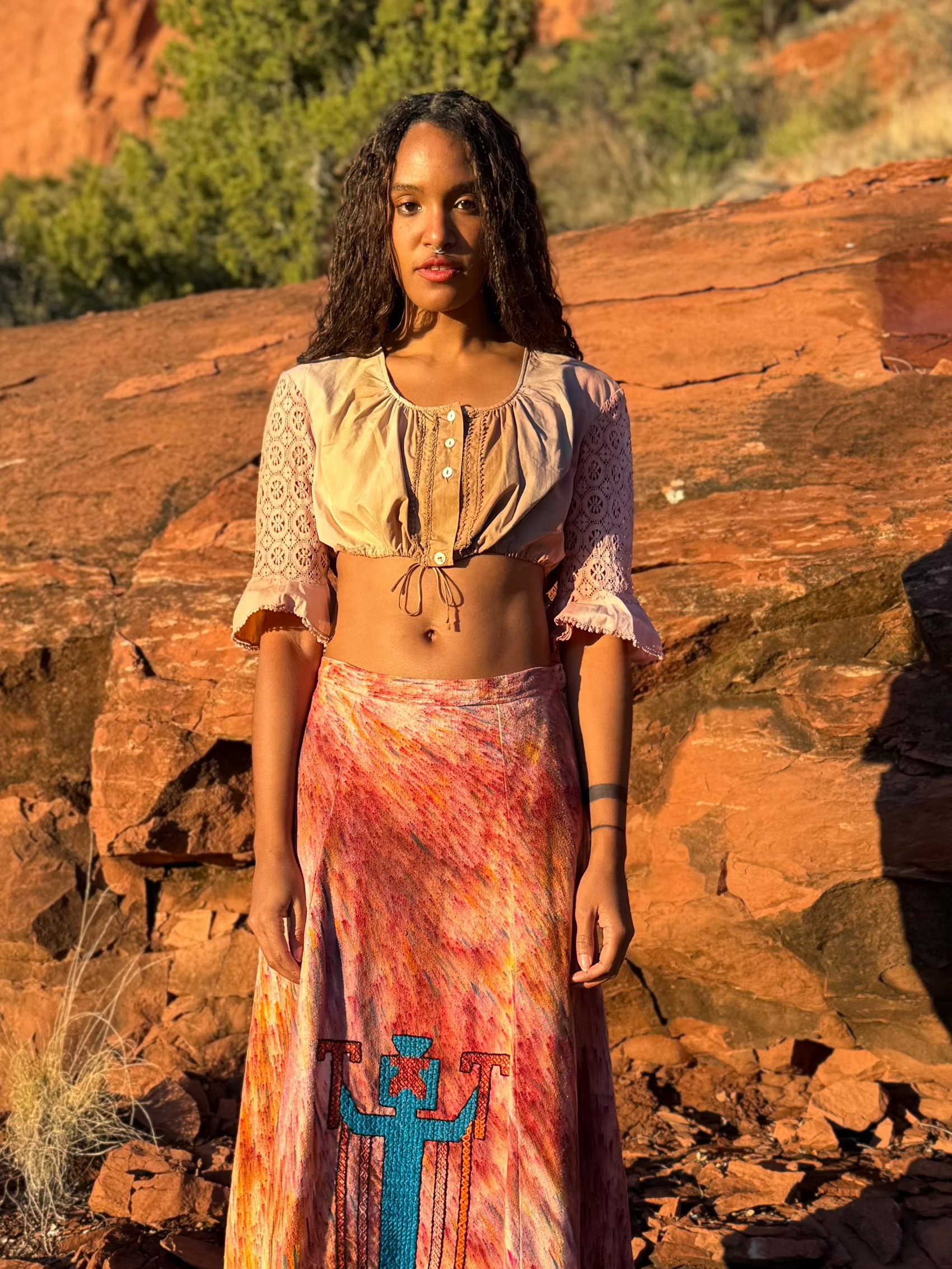Upcycled Vintage Victorian Crop Top