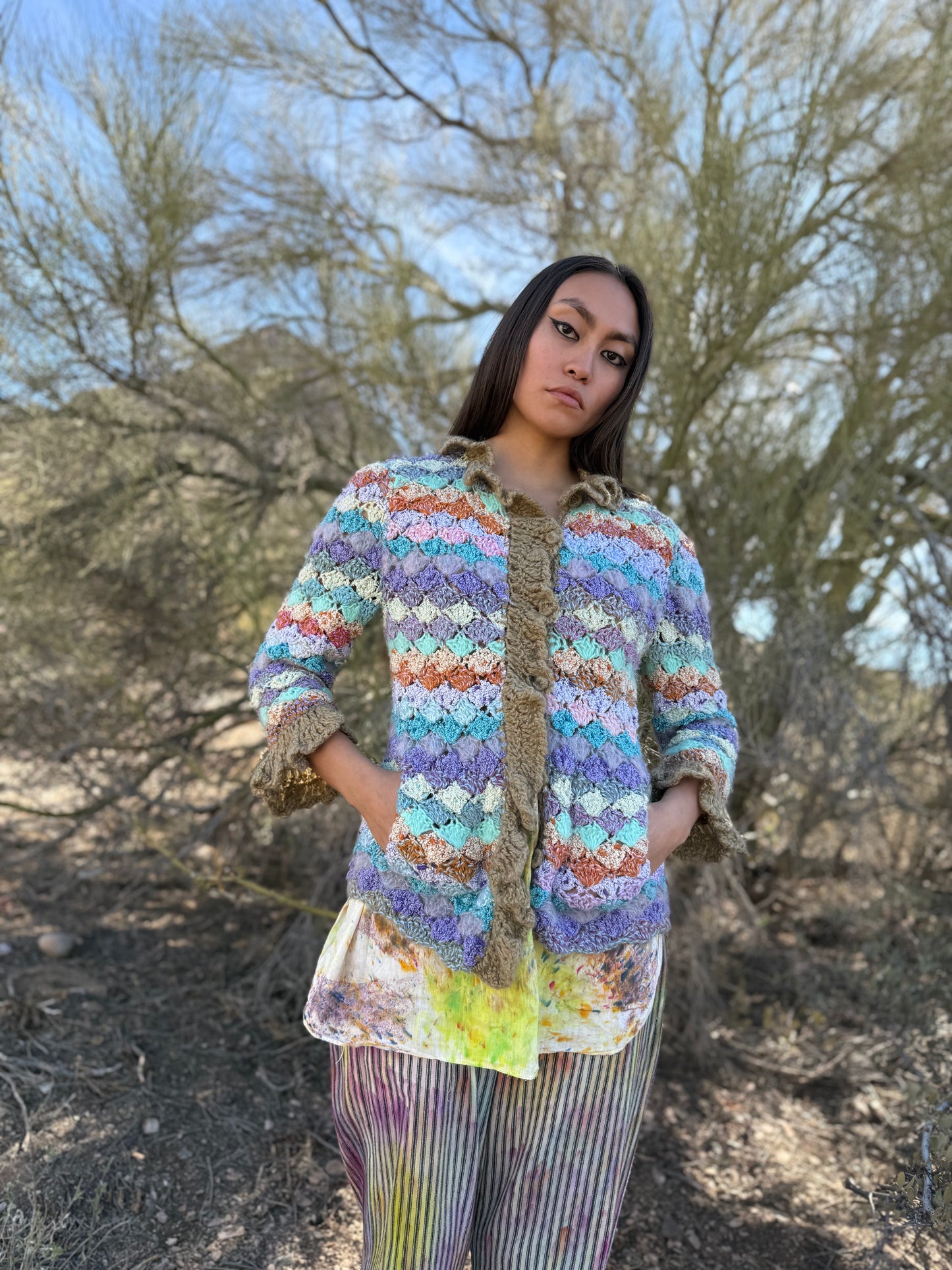 Vintage 80s Multicolor Stripe Sweater