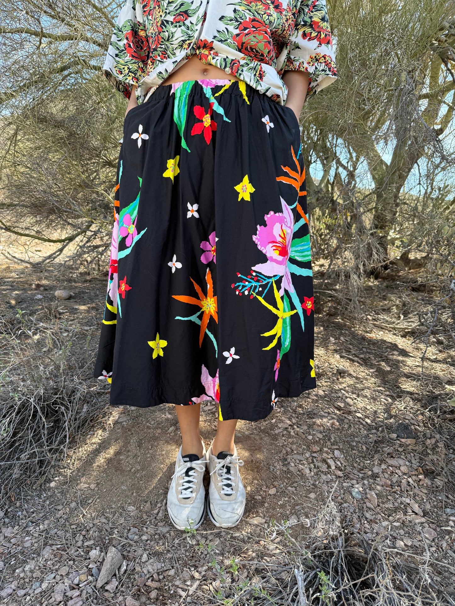 Vintage 80s Bold Floral Skirt