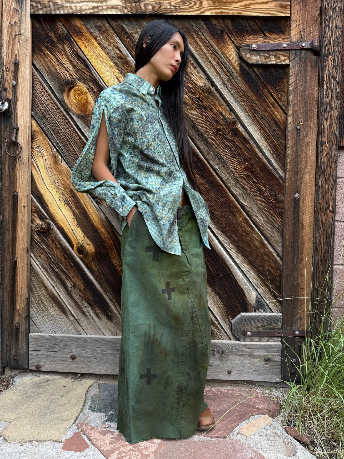 Upcycled Vintage Military Skirt