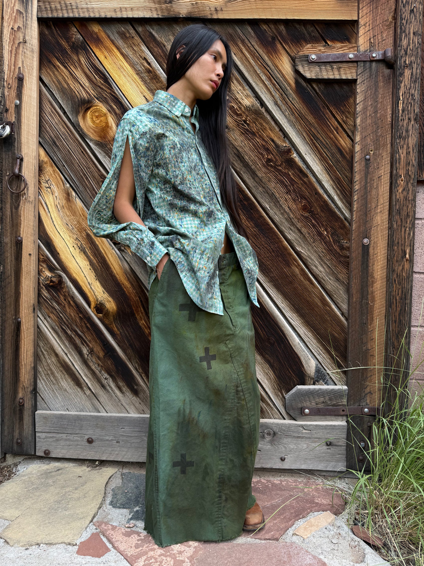 Upcycled Vintage Military Skirt