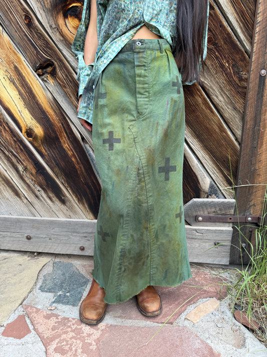 Upcycled Vintage Military Skirt