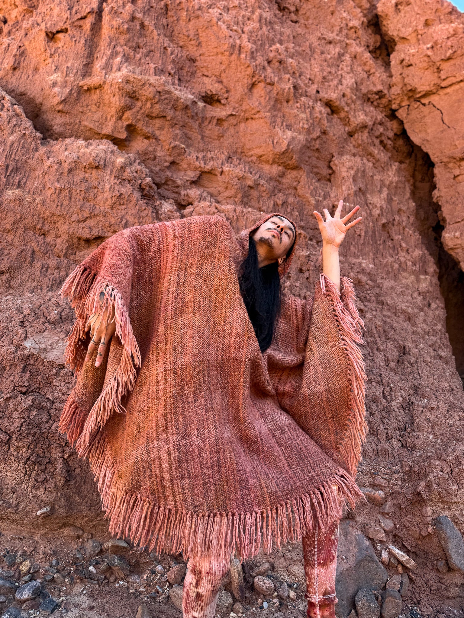 Upcycled Vintage Wool Hooded Poncho