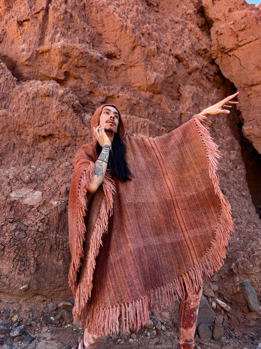 Upcycled Vintage Wool Hooded Poncho