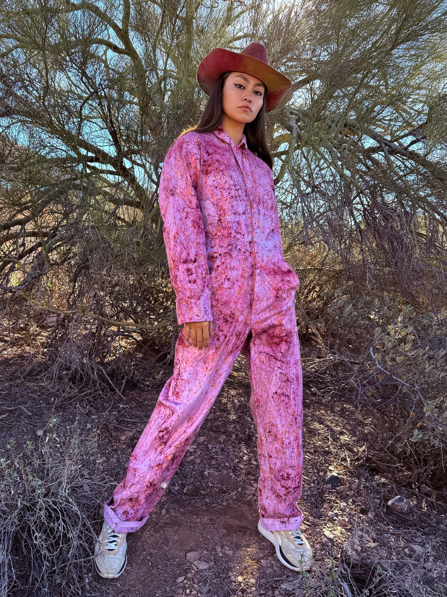 Limited Edition Hand Dyed Flysuit- Pink Sunset