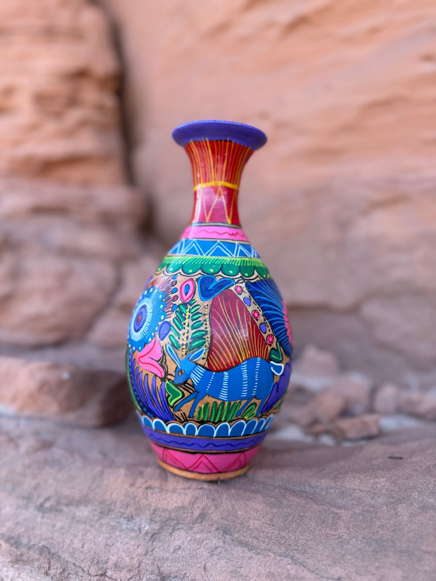 Vintage Mexican Handpainted Vase