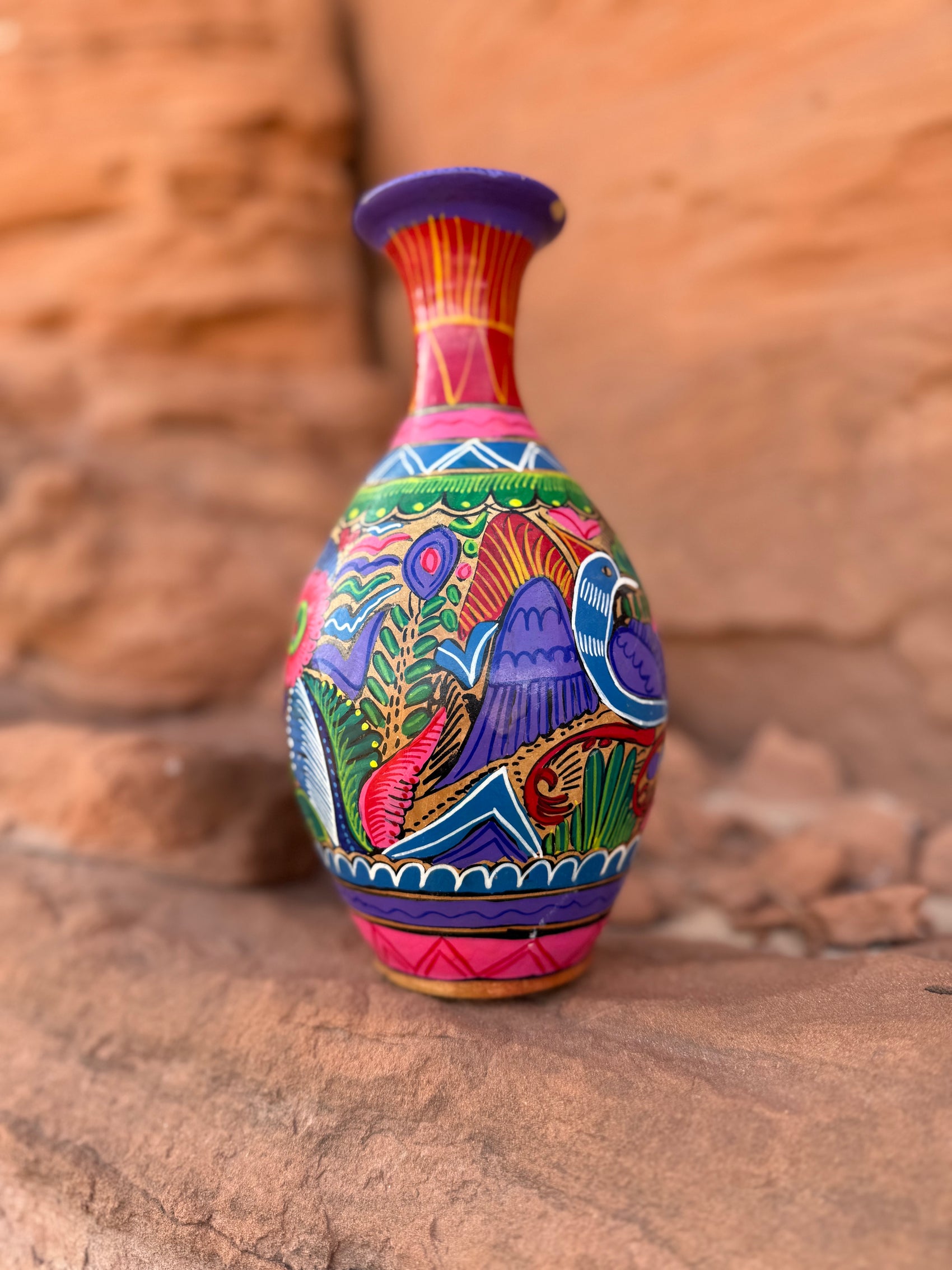 Vintage Mexican Handpainted Vase