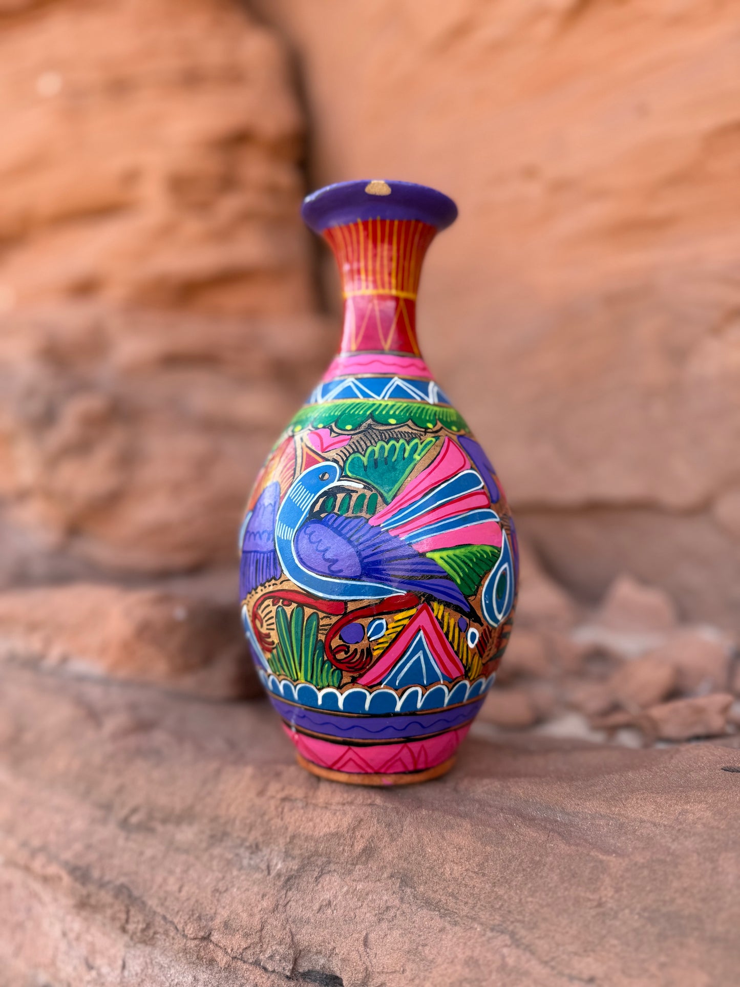 Vintage Mexican Handpainted Vase