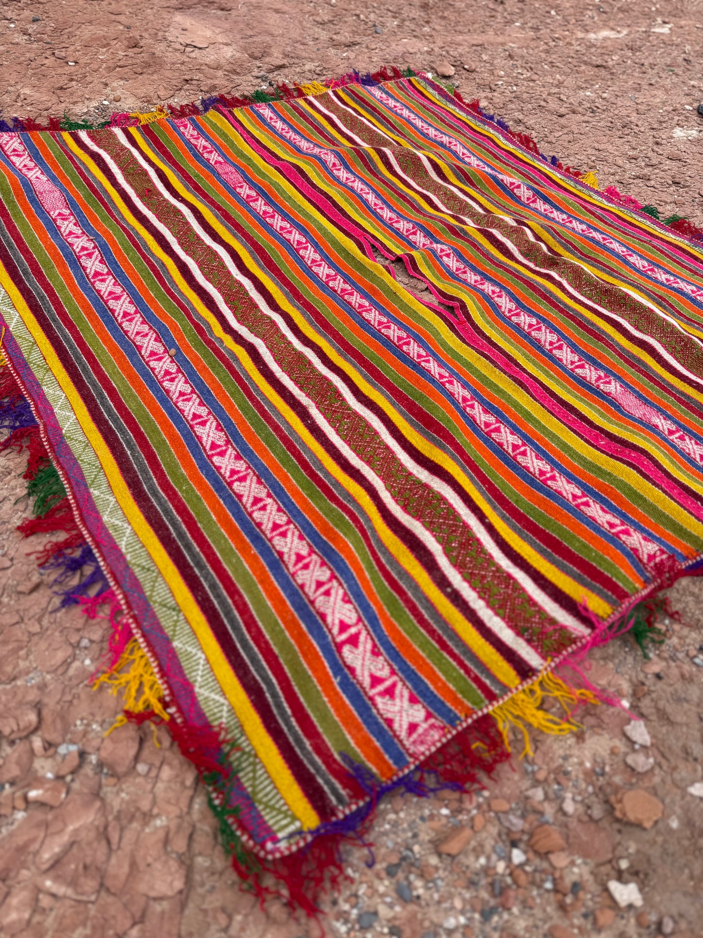 Vintage Handwoven Peruvian Poncho
