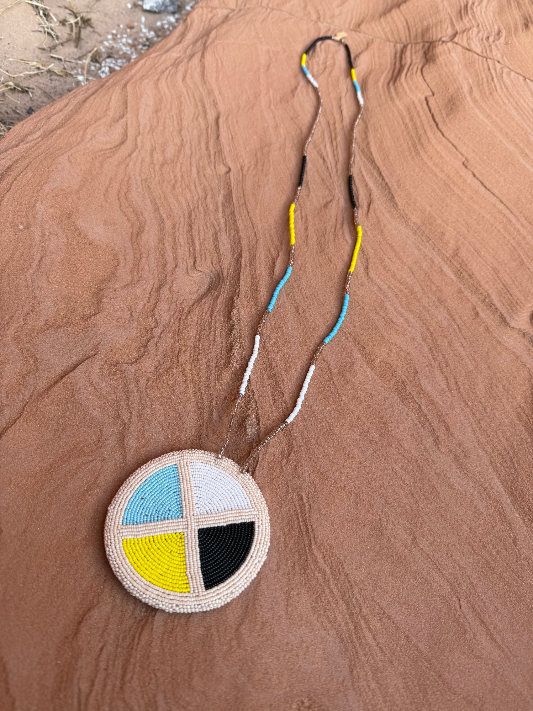 Navajo Made Beaded Medallion Necklace