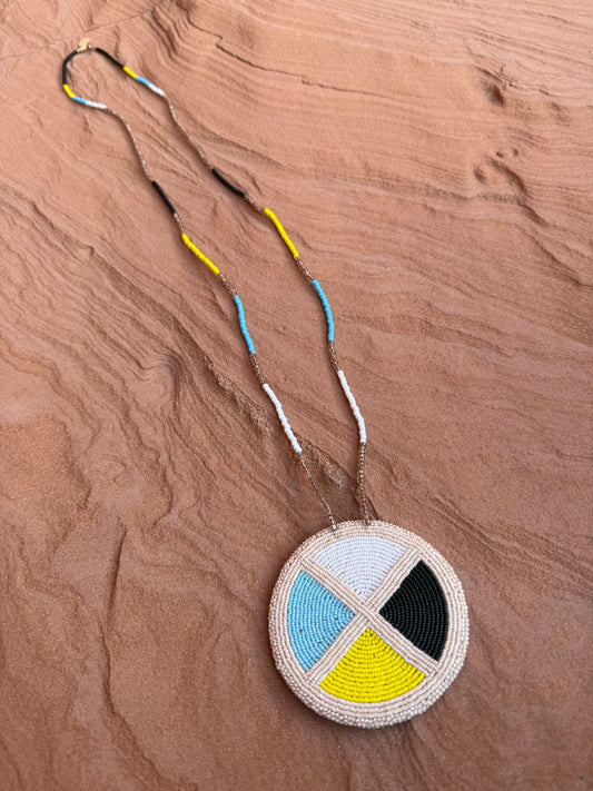 Navajo Made Beaded Medallion Necklace