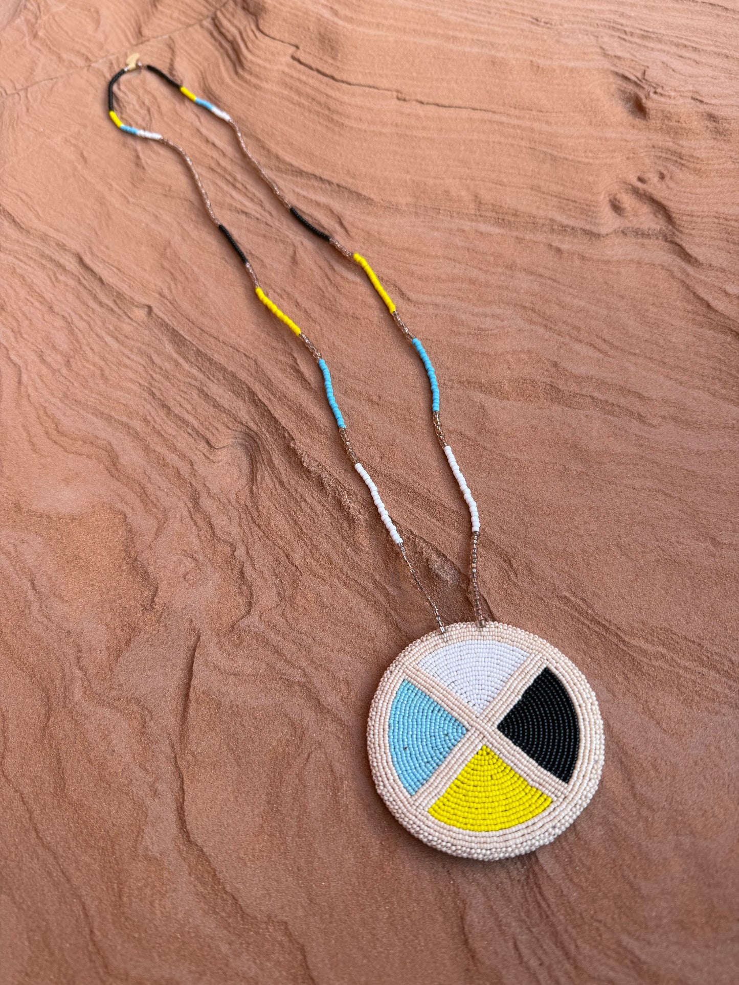 Navajo Made Beaded Medallion Necklace