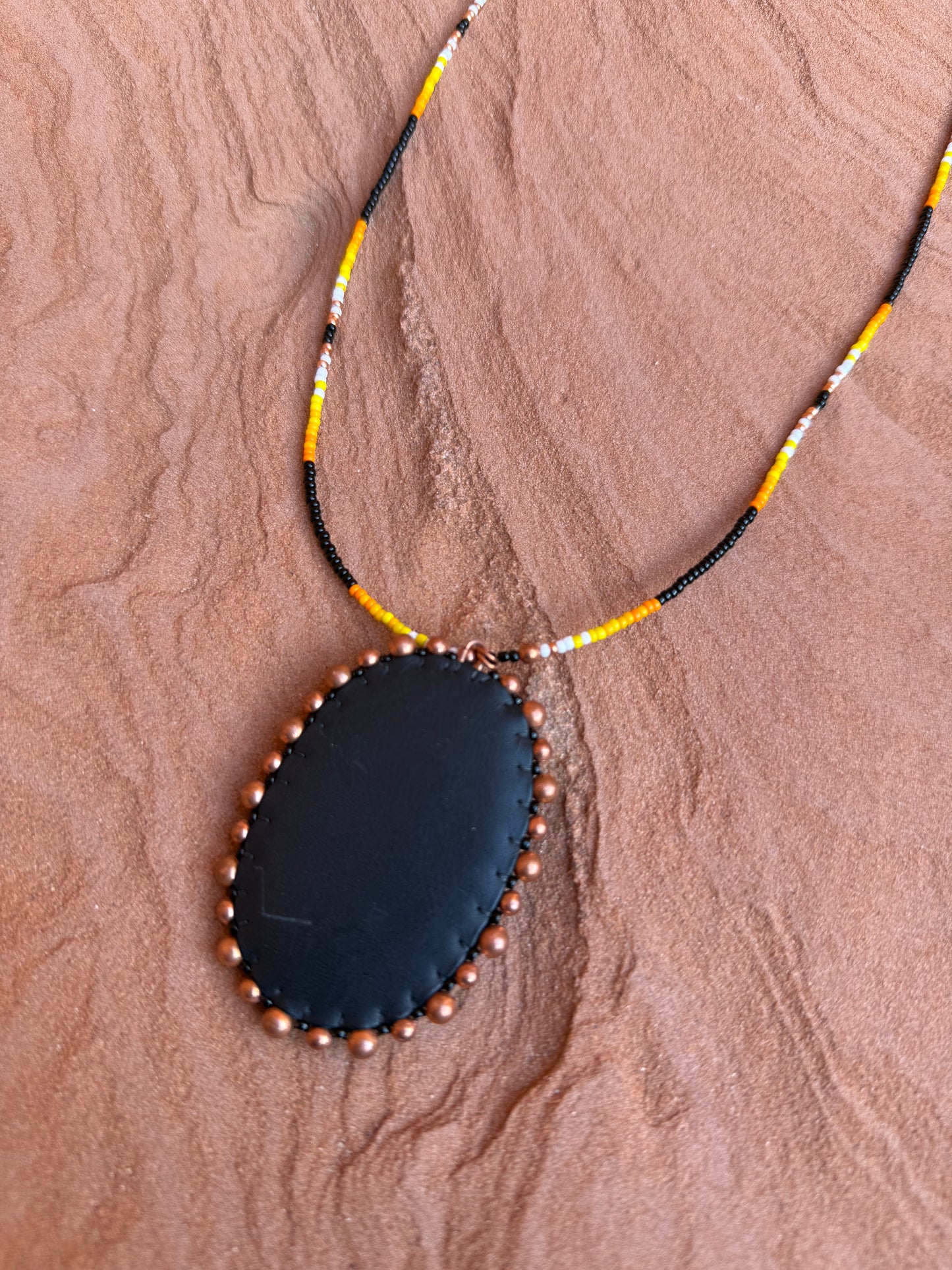 Bumblebee Jasper Beaded Necklas by Nicholas Pope