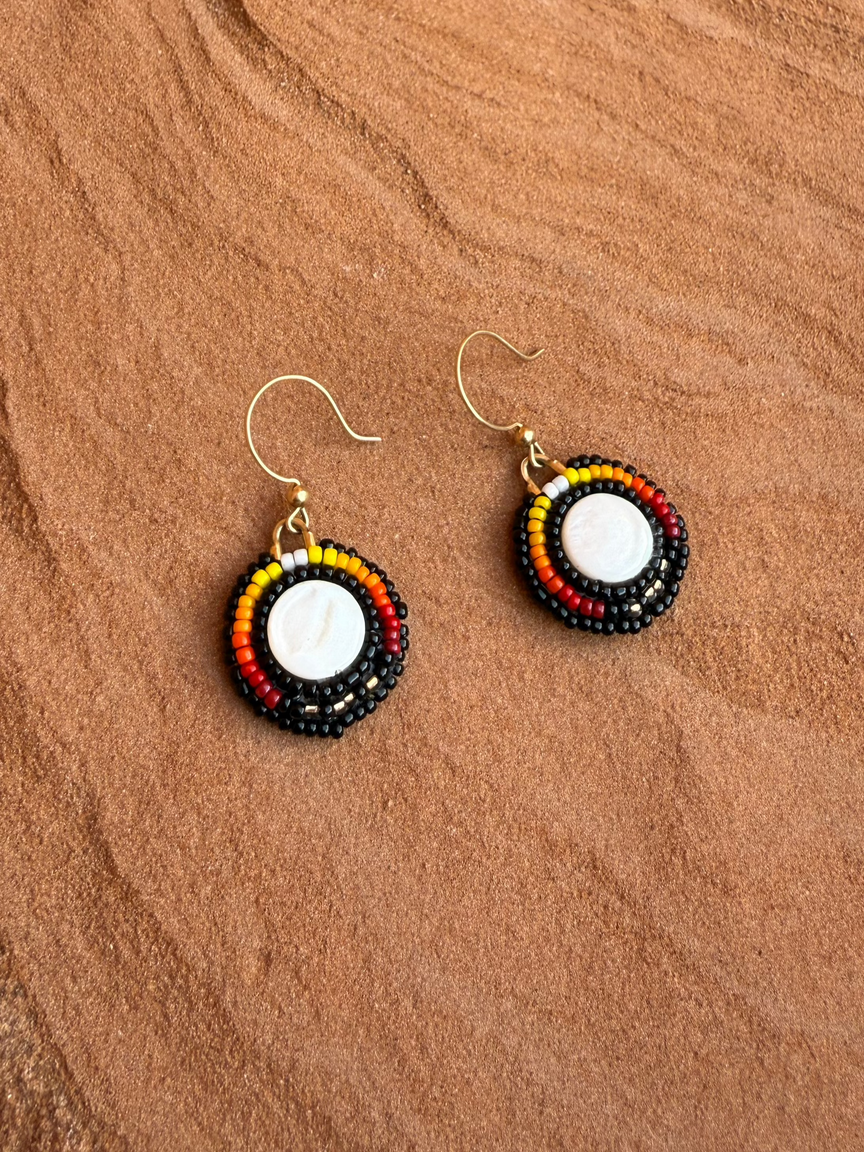 Mini Fire and Ice Beaded Earrings by Nicholas Pope