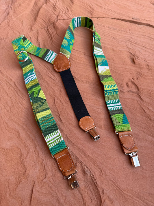 Vintage Handwoven Suspenders