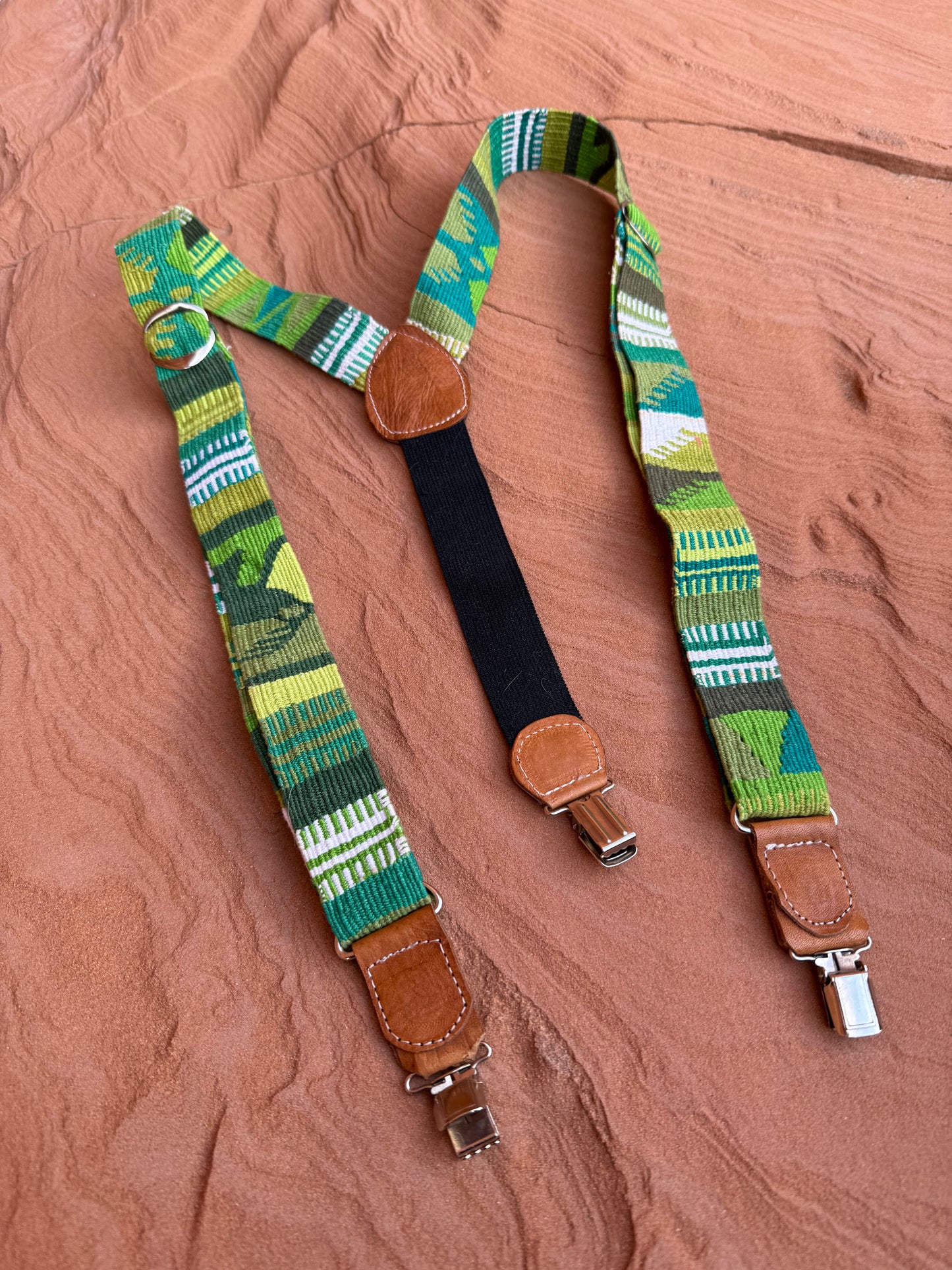 Vintage Handwoven Suspenders