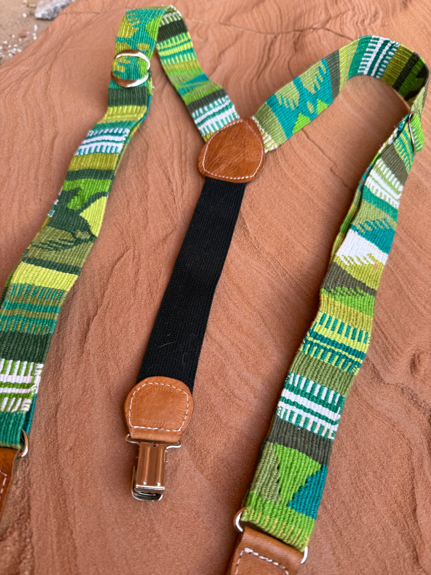 Vintage Handwoven Suspenders