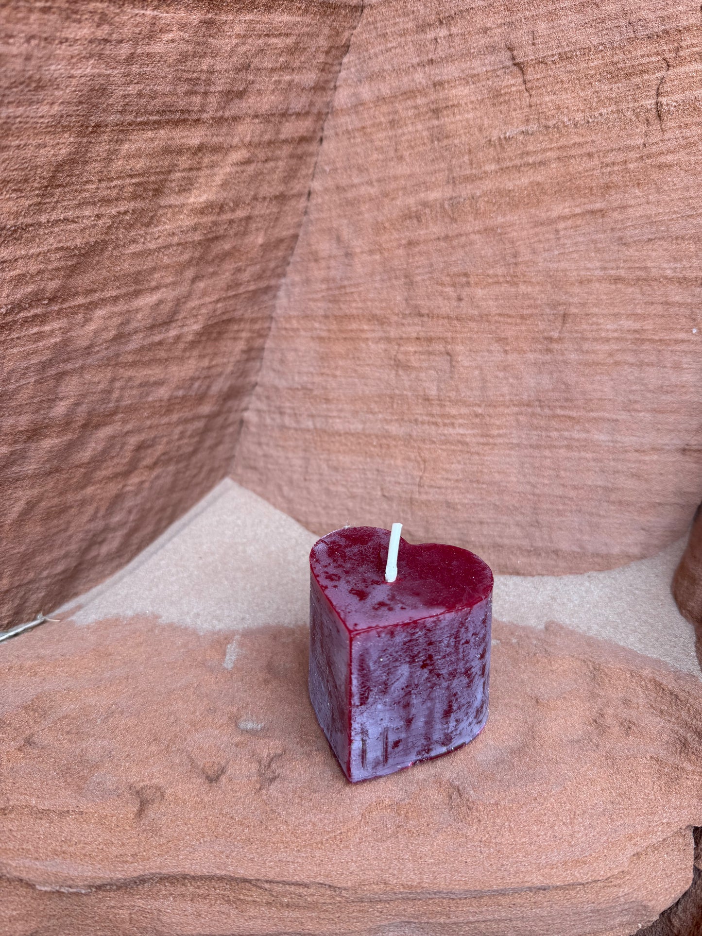 Beeswax Heart Candle