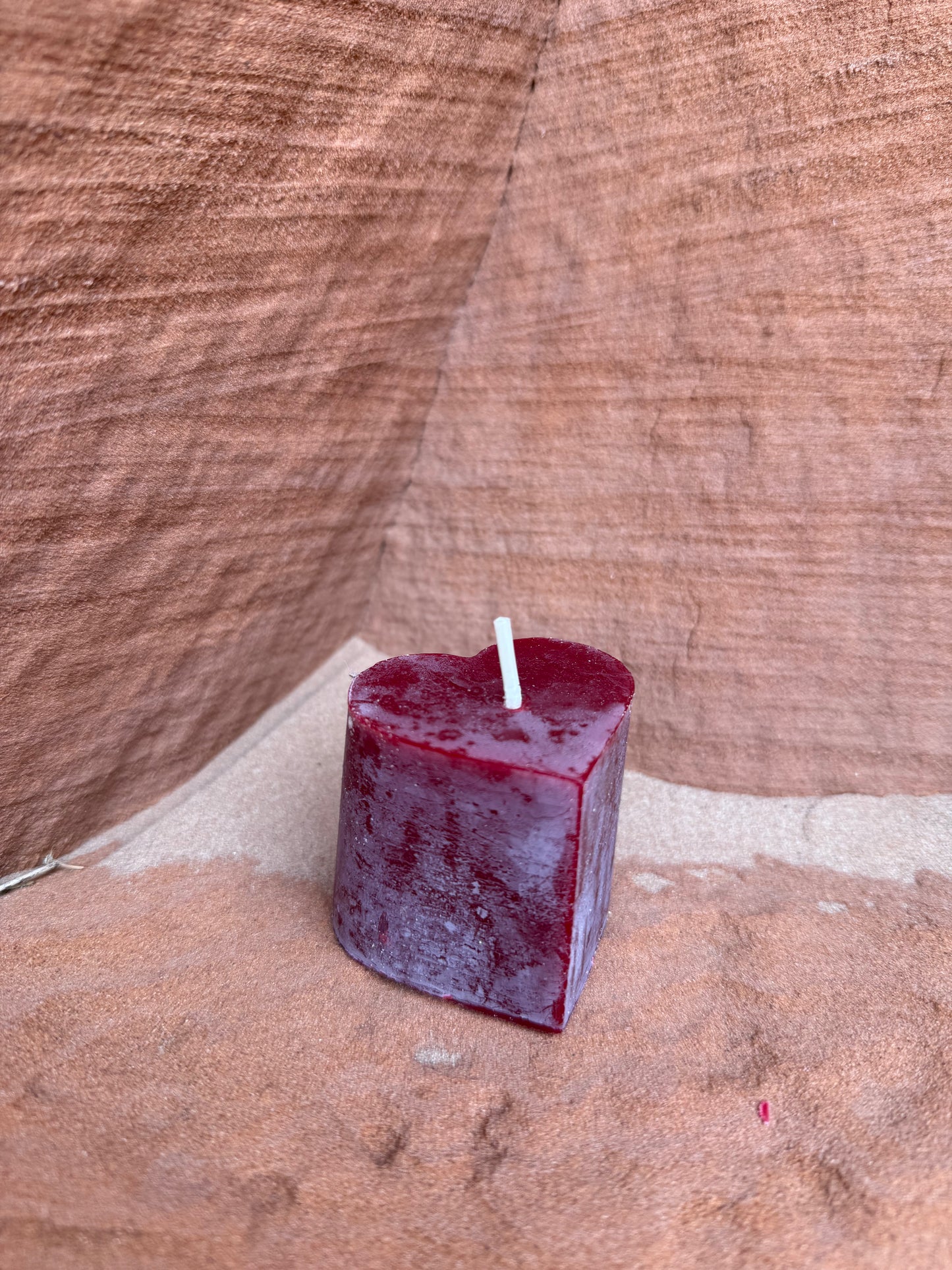 Beeswax Heart Candle