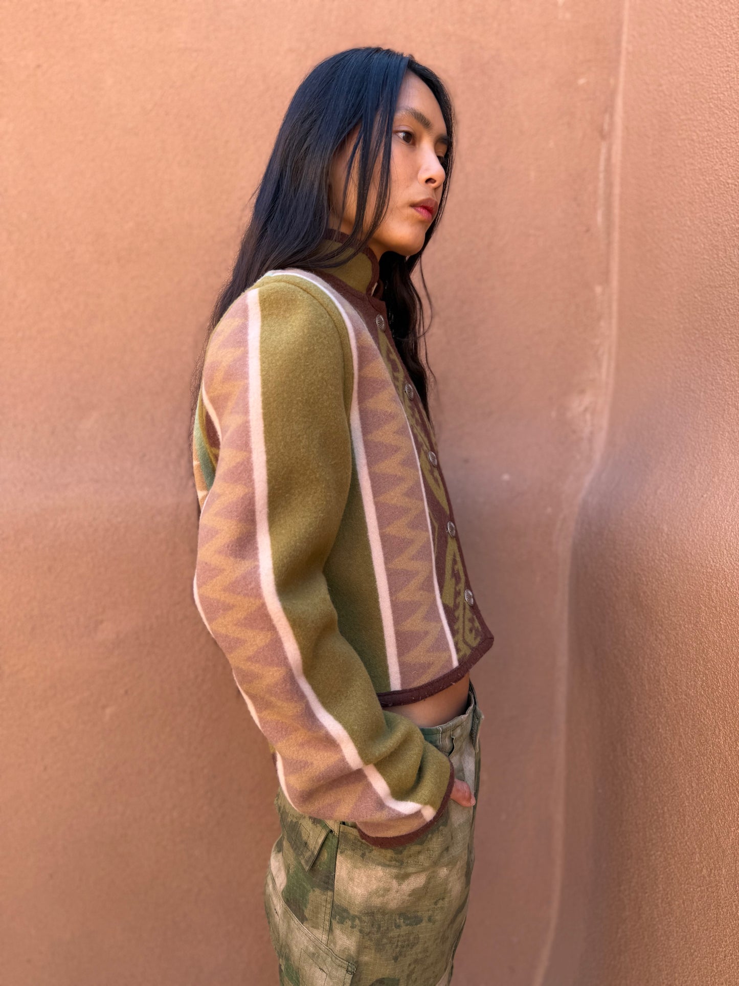 Vintage 80s Reversible Blanket Jacket