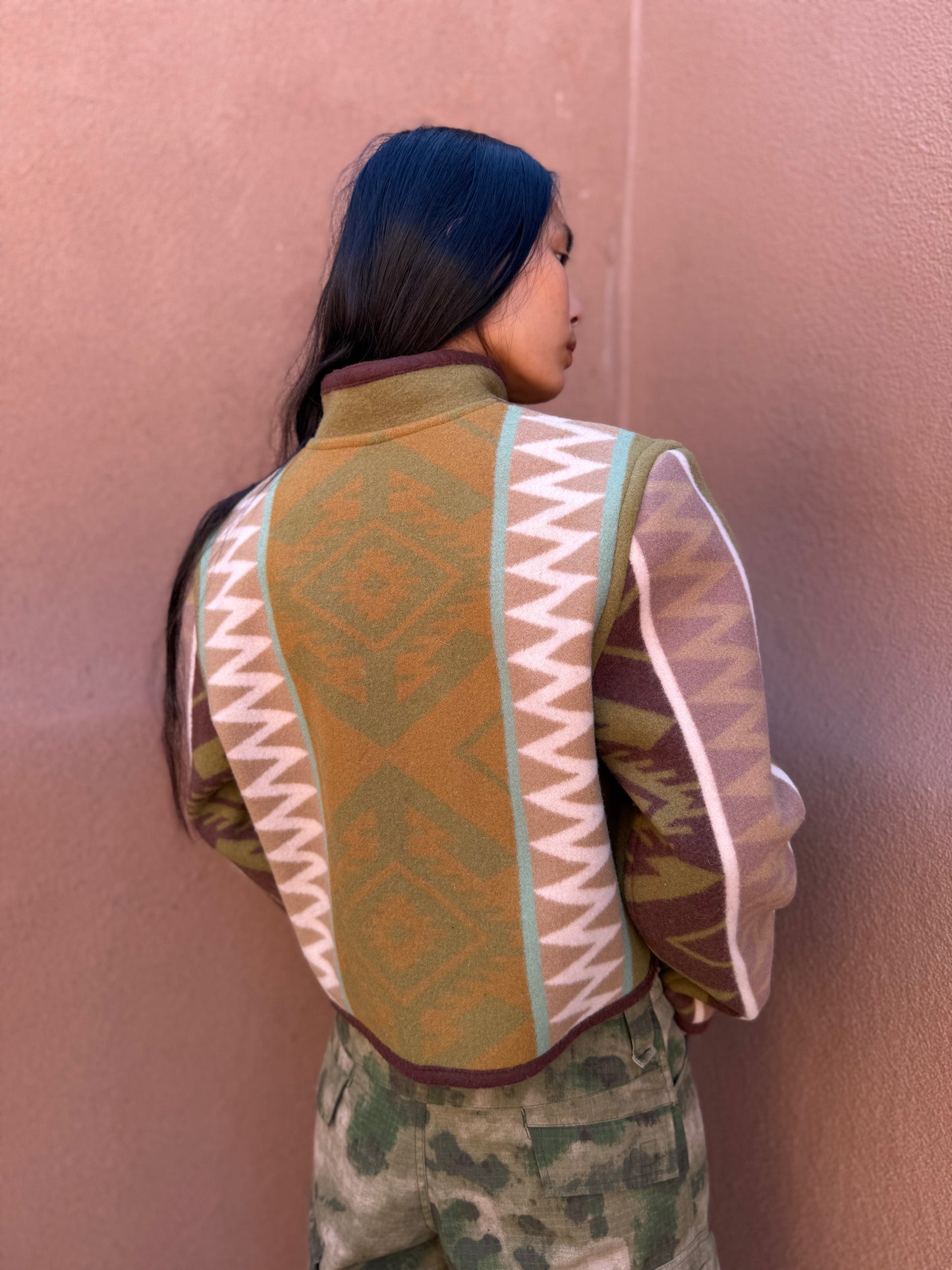 Vintage 80s Reversible Blanket Jacket