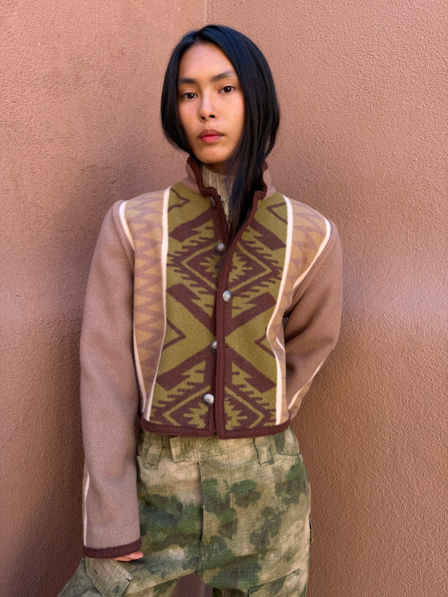 Vintage 80s Reversible Blanket Jacket
