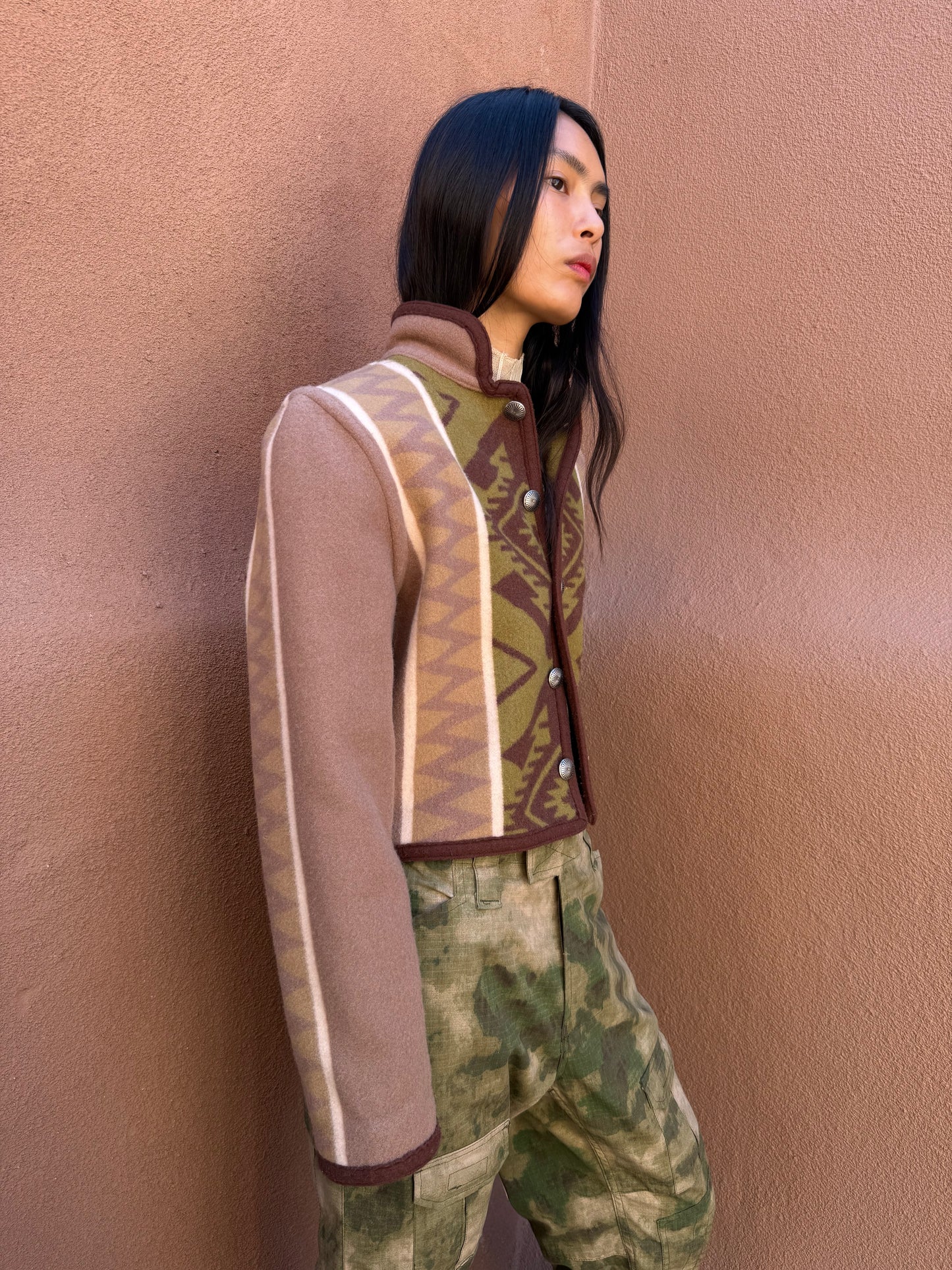Vintage 80s Reversible Blanket Jacket