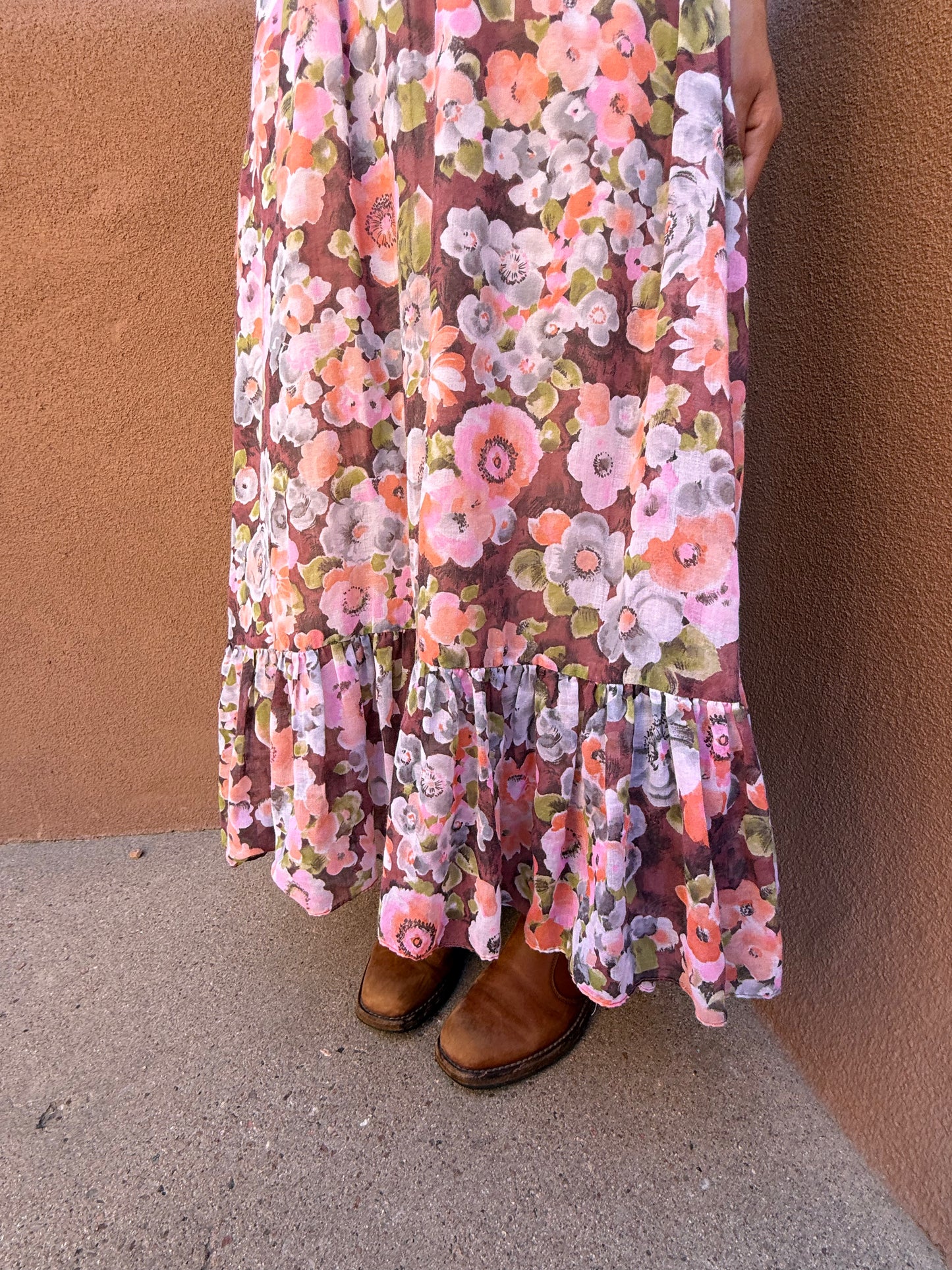 Vintage 70s Maxi Dress – Bohemian Floral Dream