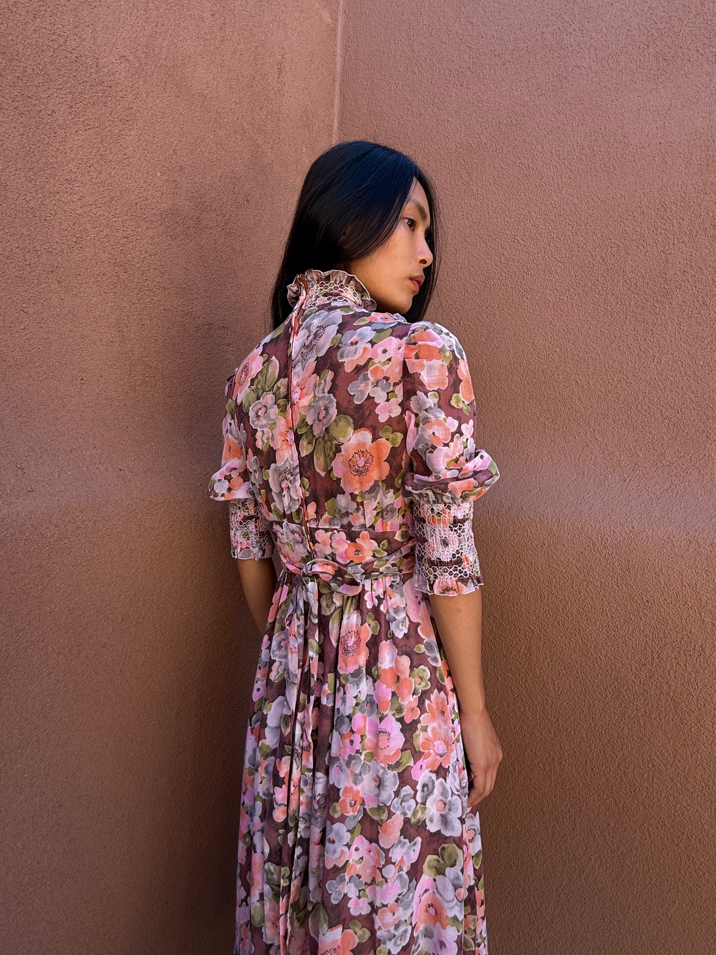 Vintage 70s Maxi Dress – Bohemian Floral Dream
